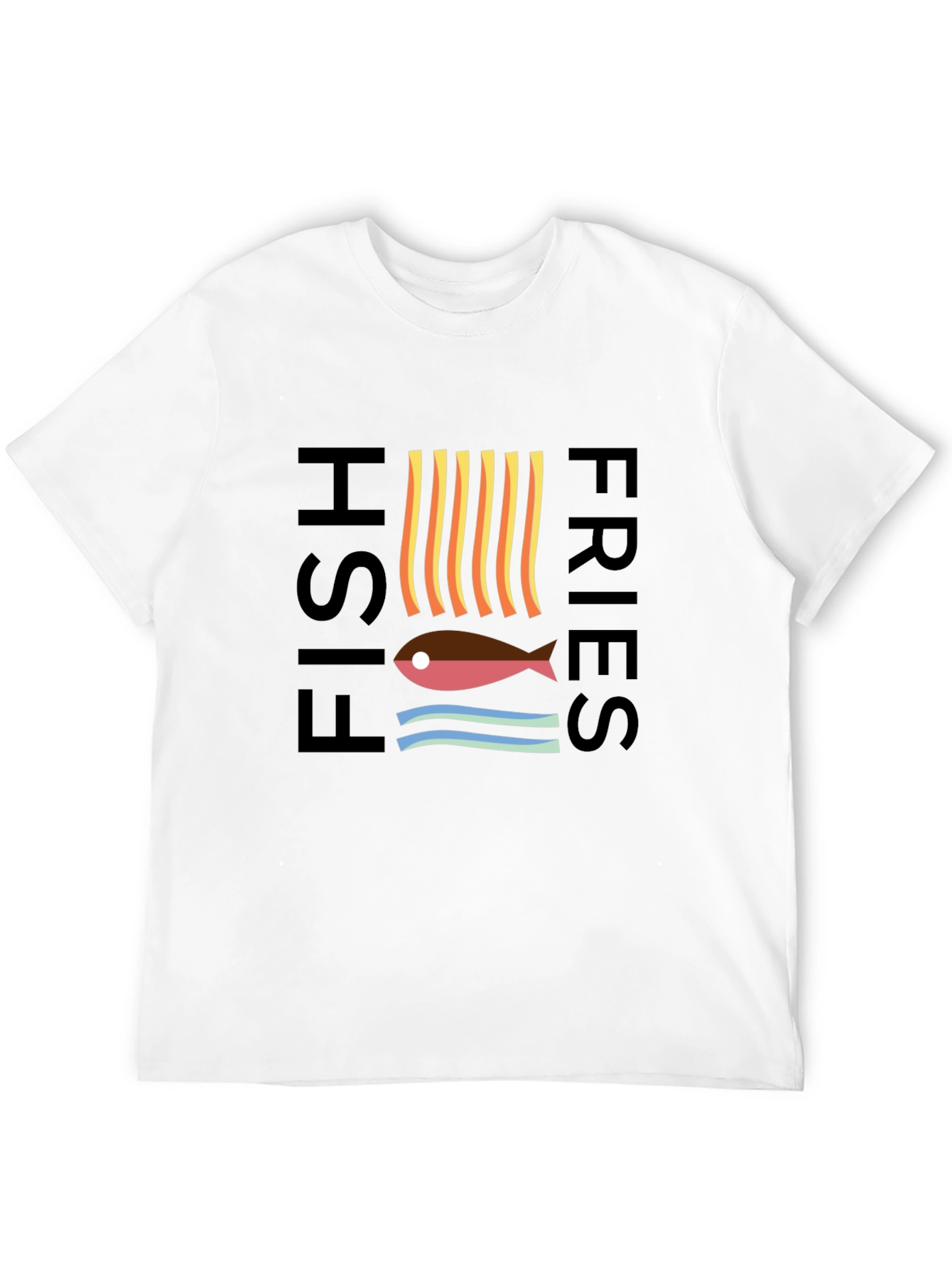 Black Fish & Fries Graphic Tee - Unisex Black T-Shirt view 12