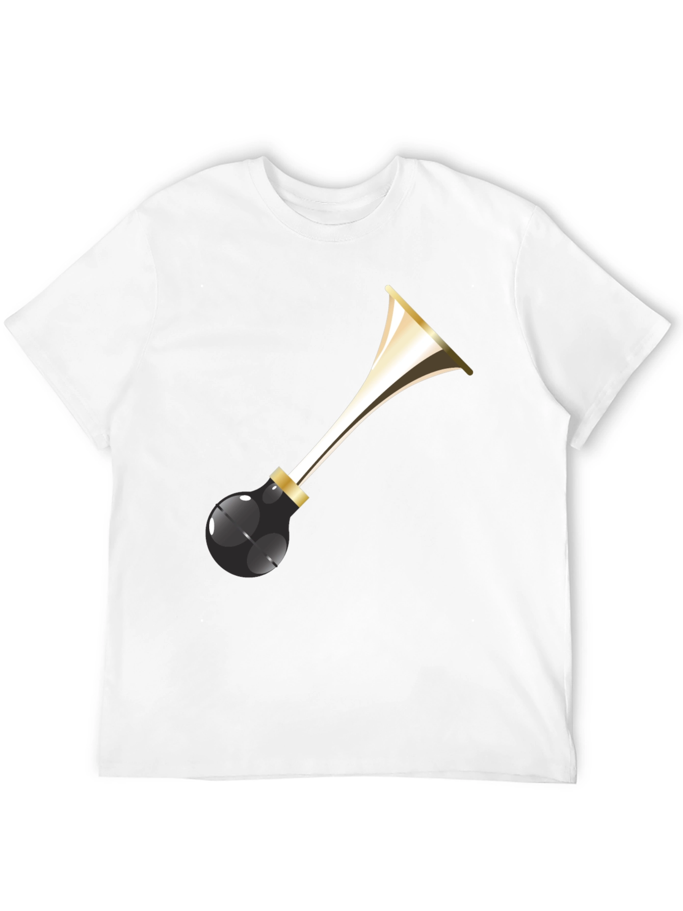 Black Party Horn Graphic Tee - Black Cotton T-Shirt view 12