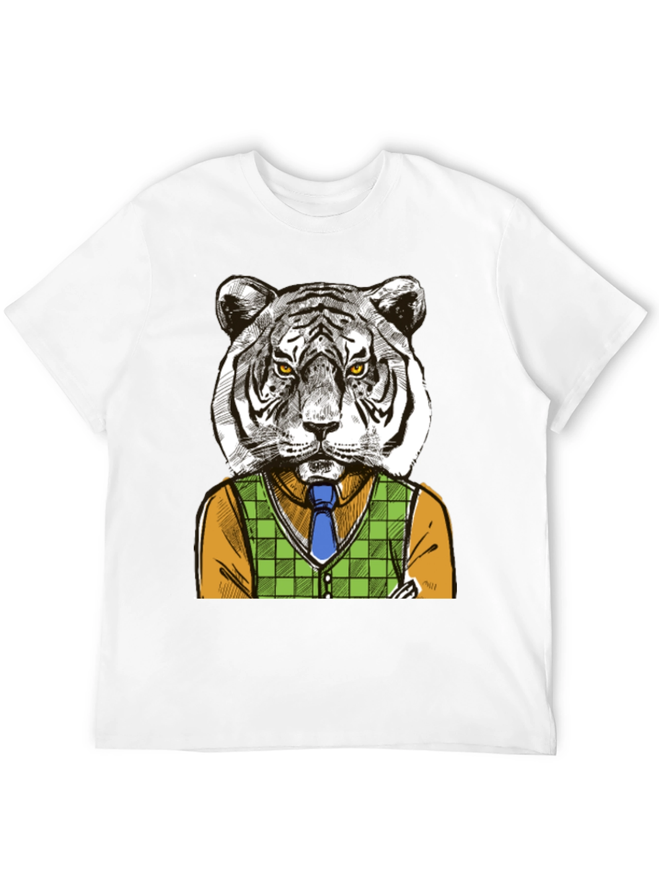 Black Tiger Gentleman Graphic T-Shirt - Cool Animal Design view 12