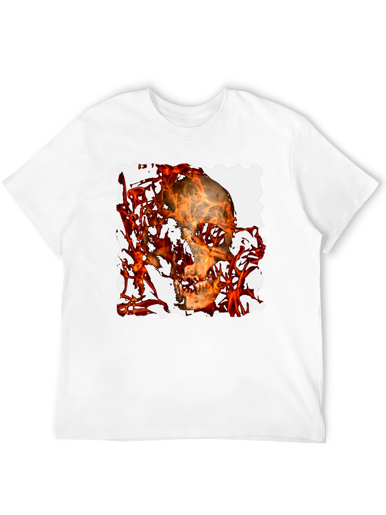 Black Fiery Skull Graphic Tee - Black T-Shirt view 12