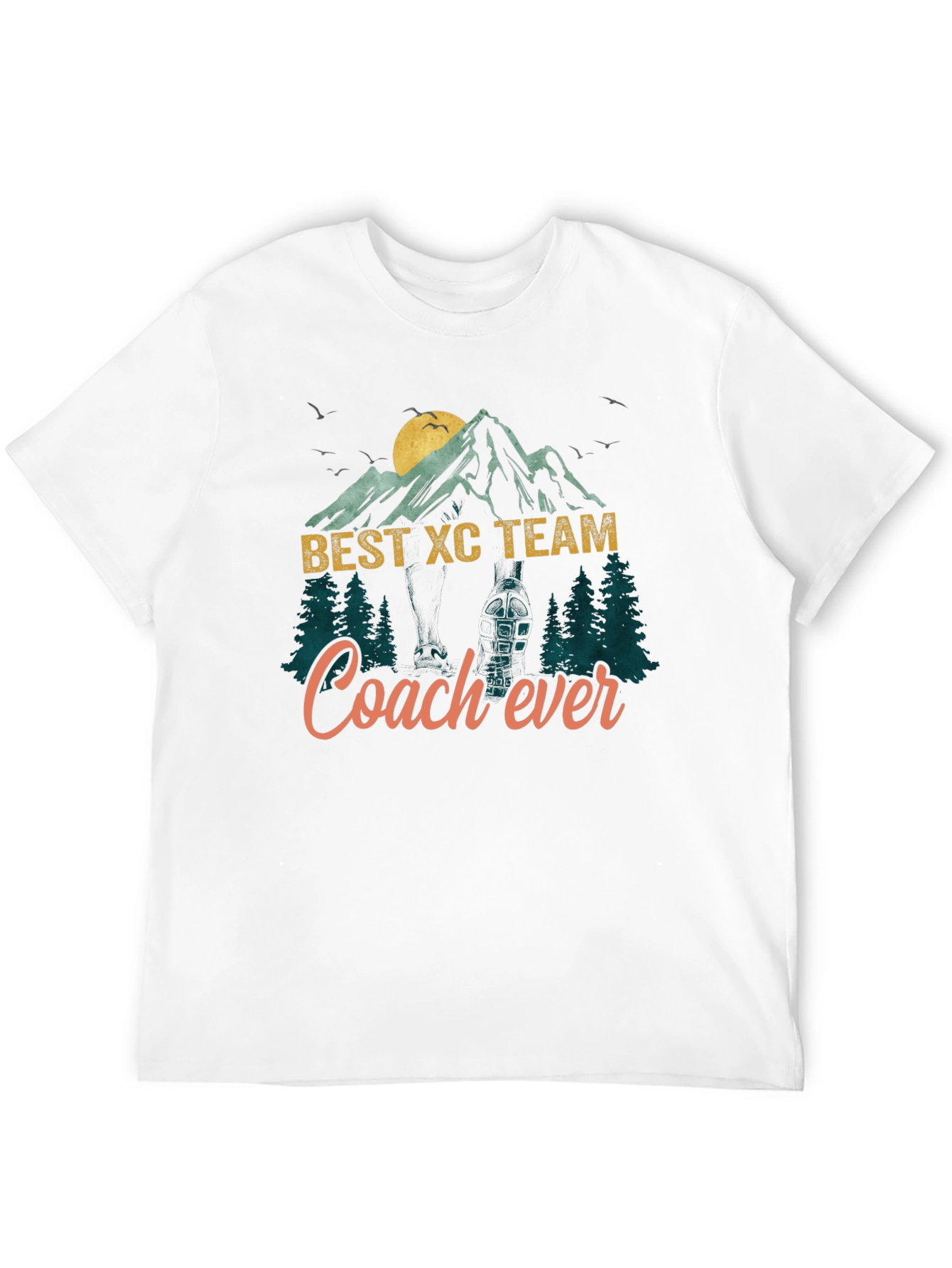 Black Best XC Team Coach Ever Mountain T-Shirt view 12