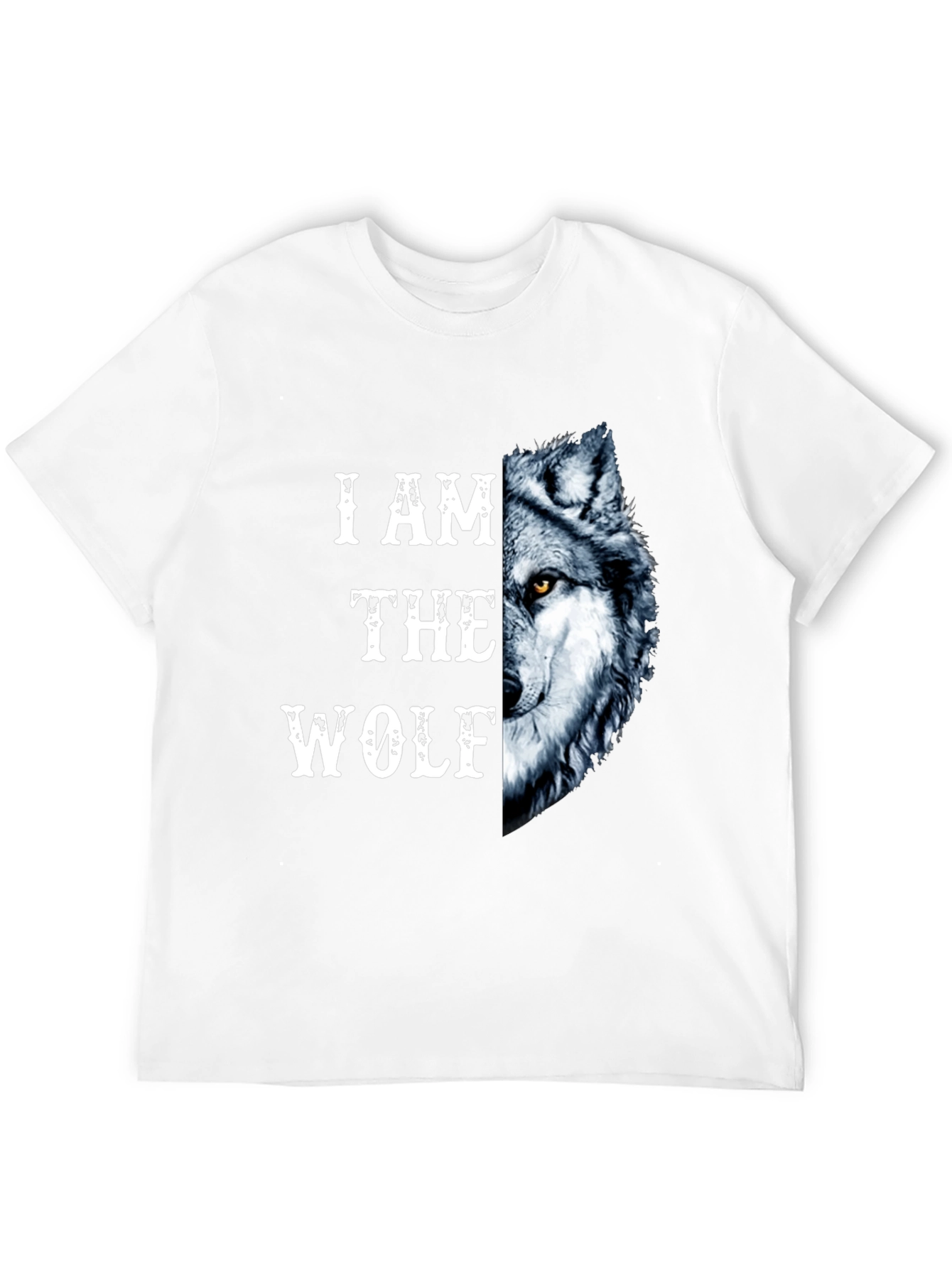 Black I Am The Wolf Graphic Print Men's T-Shirt view 12