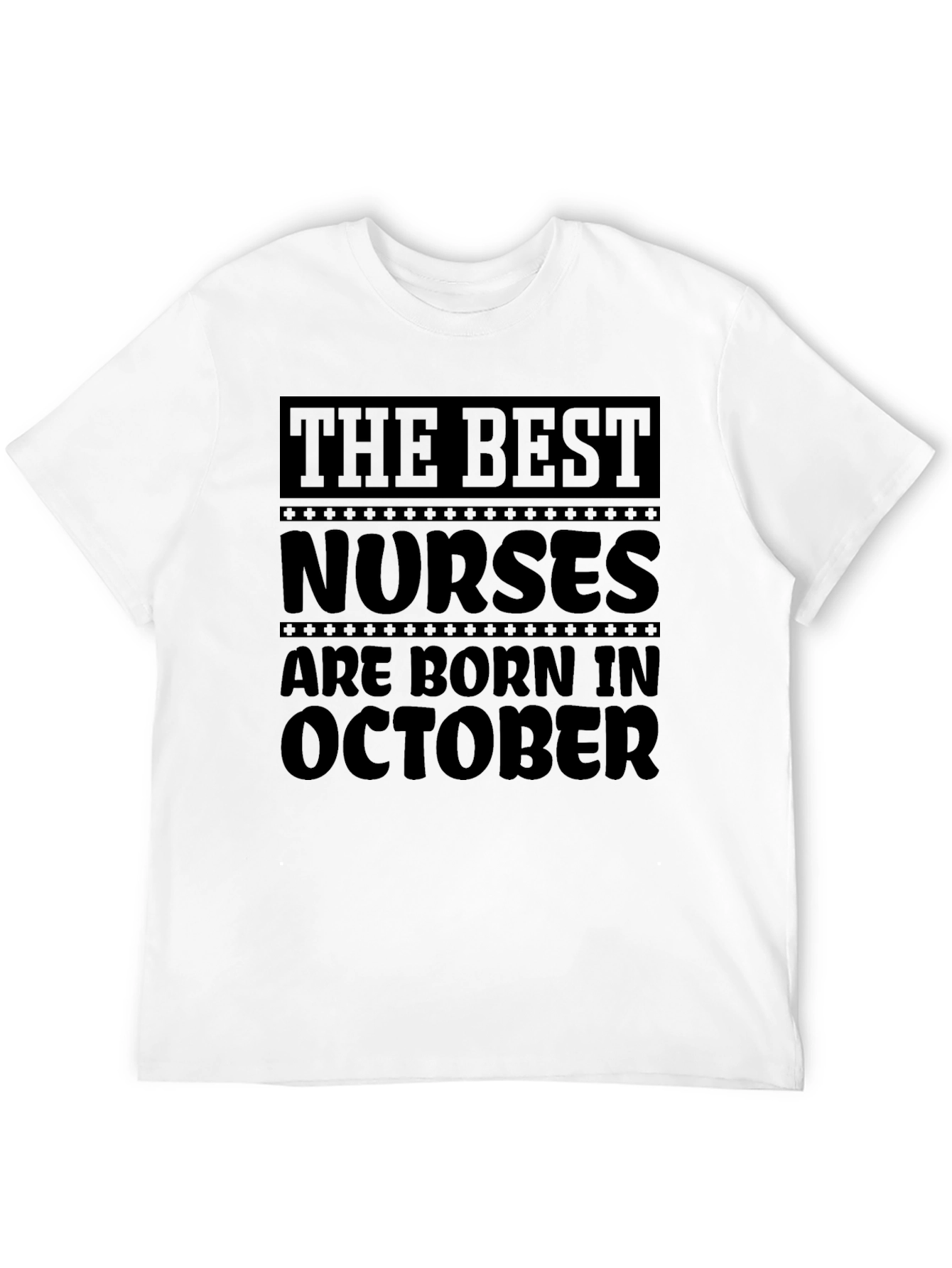 Black Best Nurses Are Born in October Black T-Shirt view 12