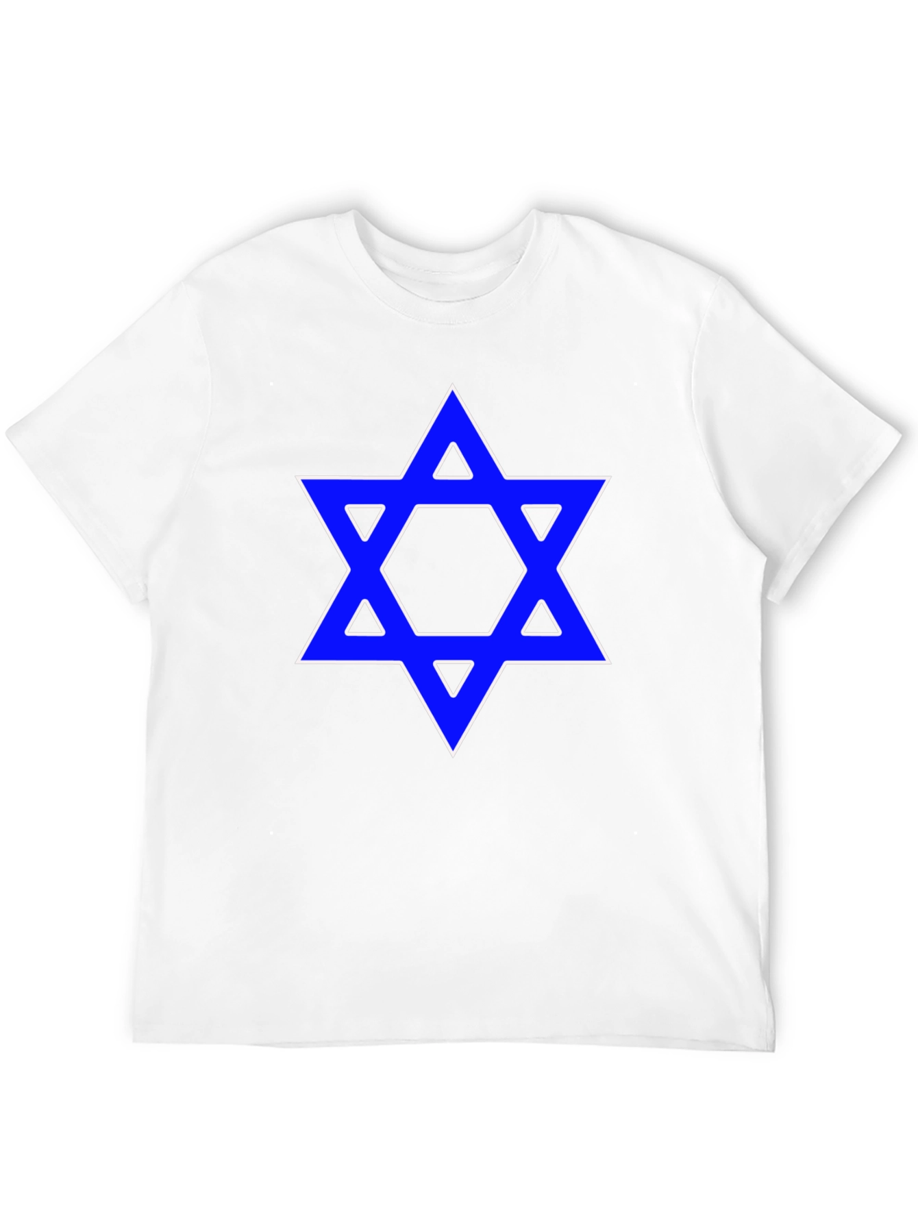 Black Star of David Graphic Tee - Blue Design on Black Shirt view 12