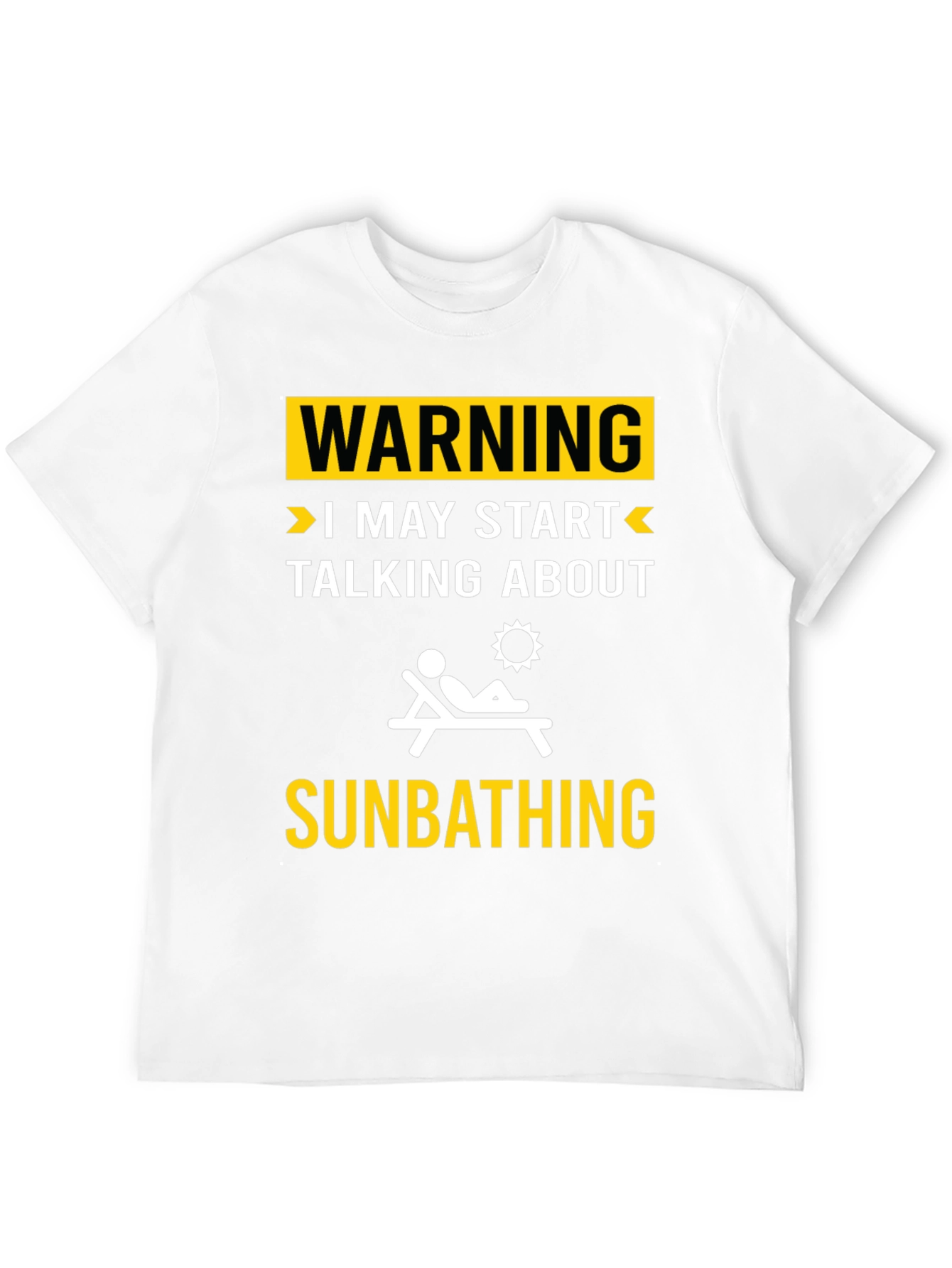 Black Warning: May Start Talking About Sunbathing T-Shirt view 12