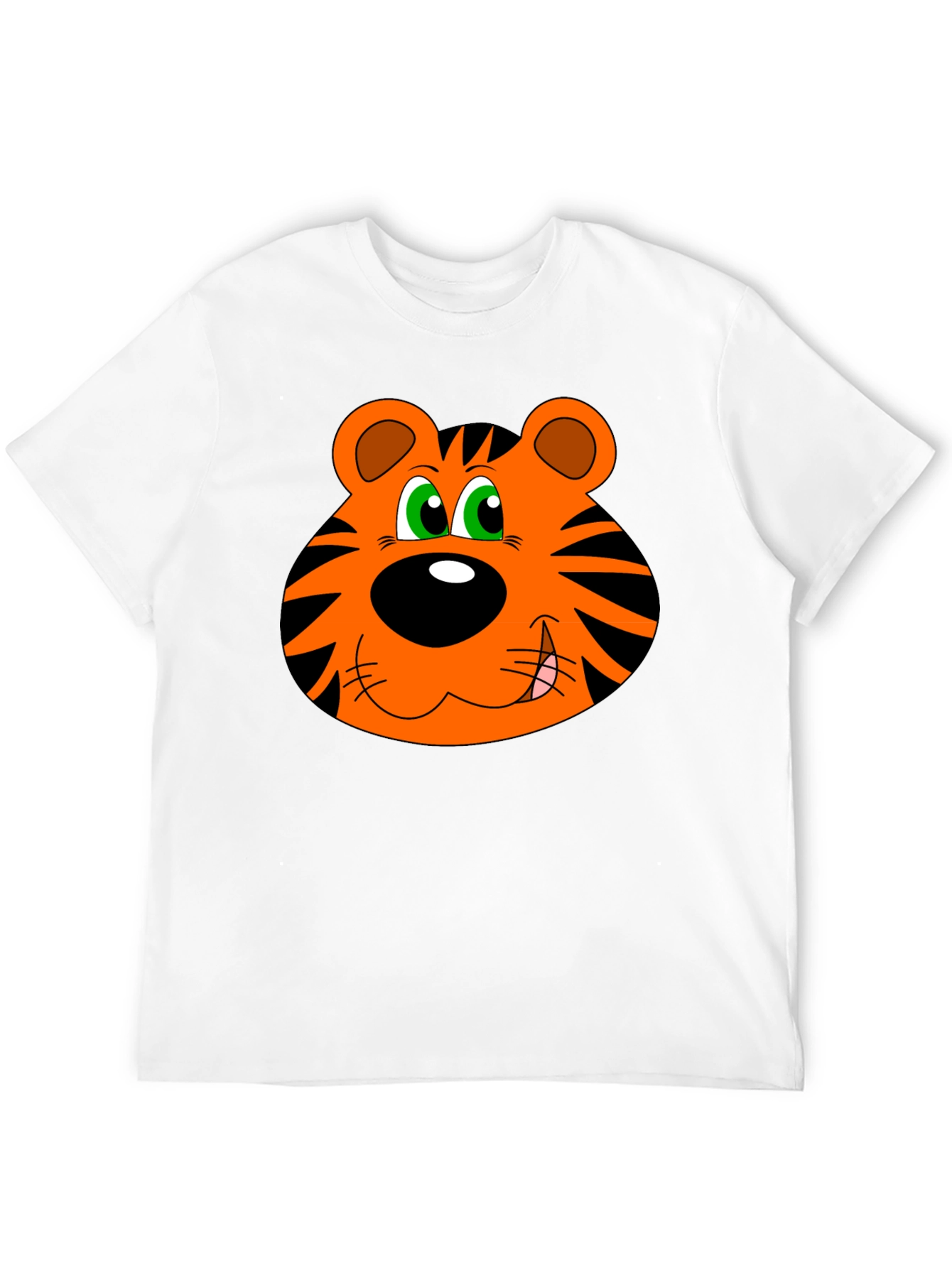 Black Cartoon Tiger Graphic T-Shirt - Black view 12