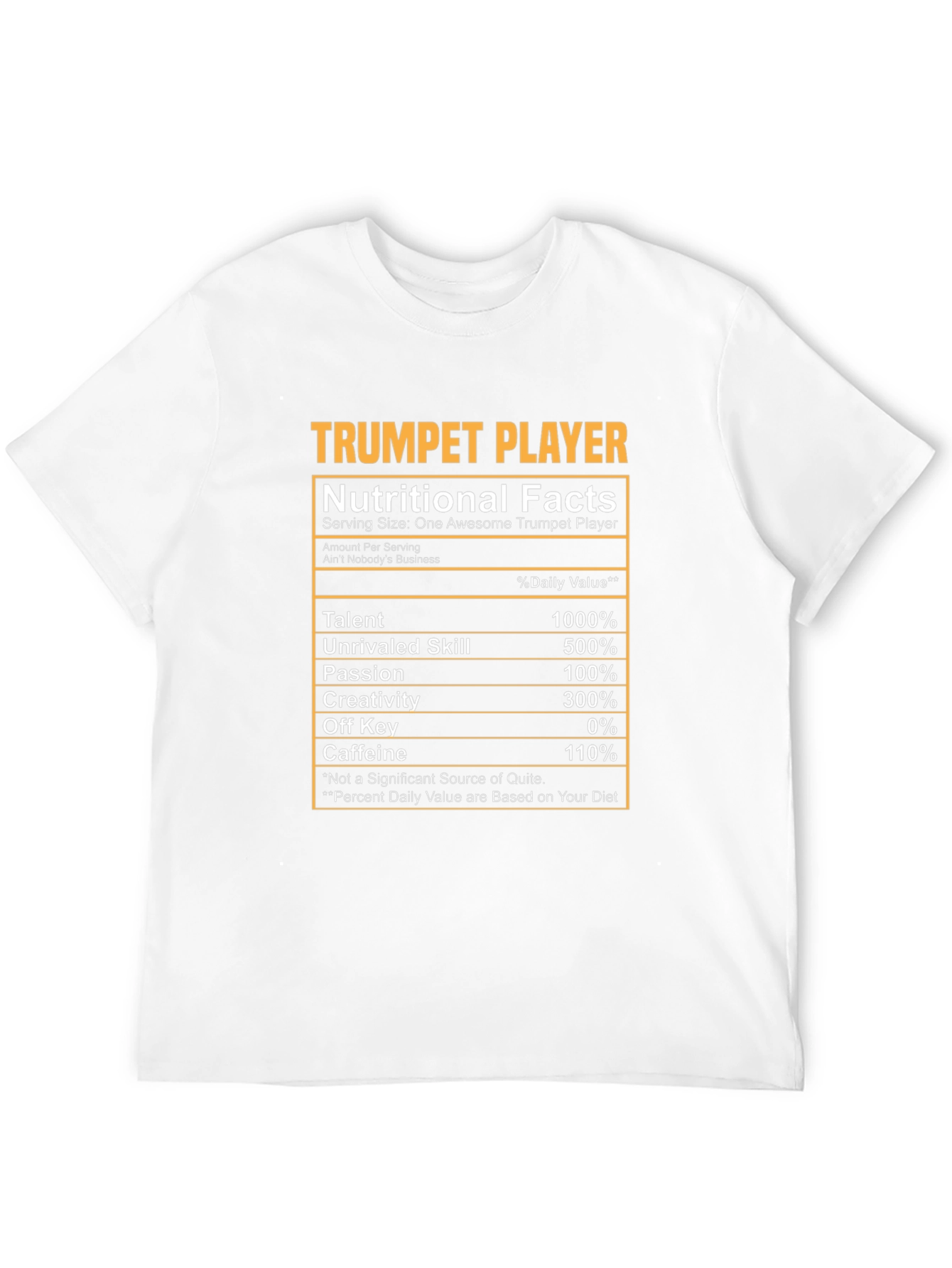 Black Trumpet Player Nutritional Facts T-Shirt view 12
