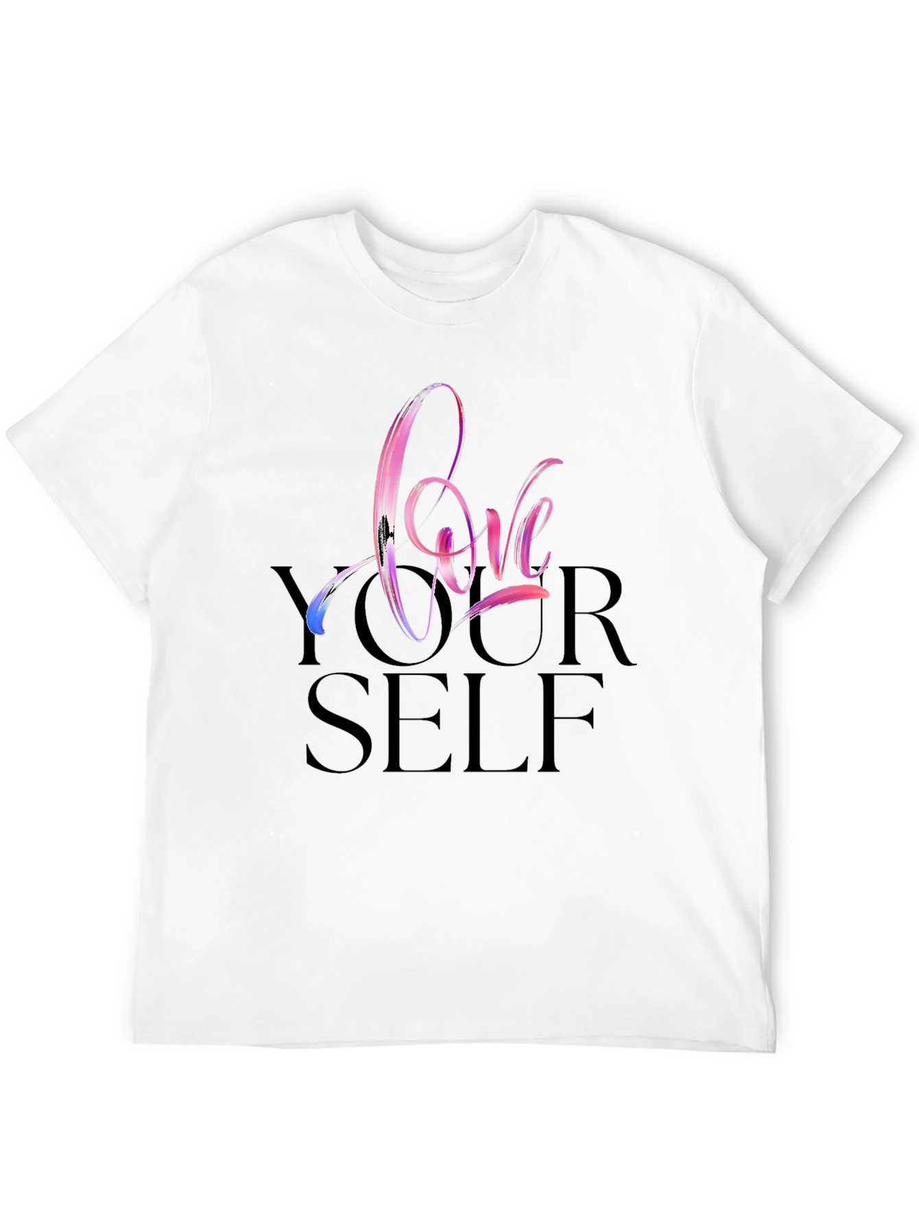 Black Love Yourself Graphic Tee - Black Cotton Casual Shirt view 12