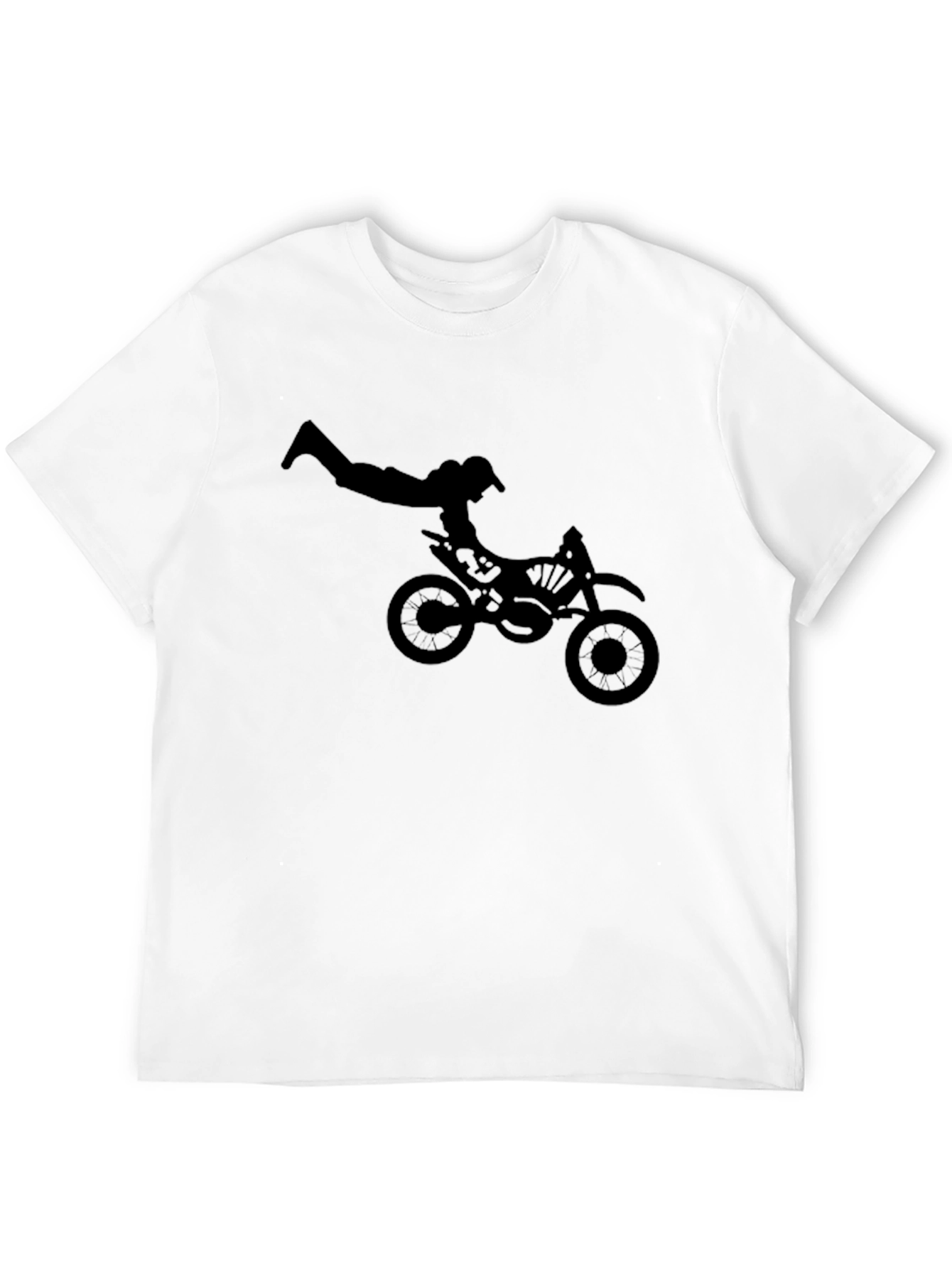 Black Black Graphic Tee: Motocross Stunt Design view 12
