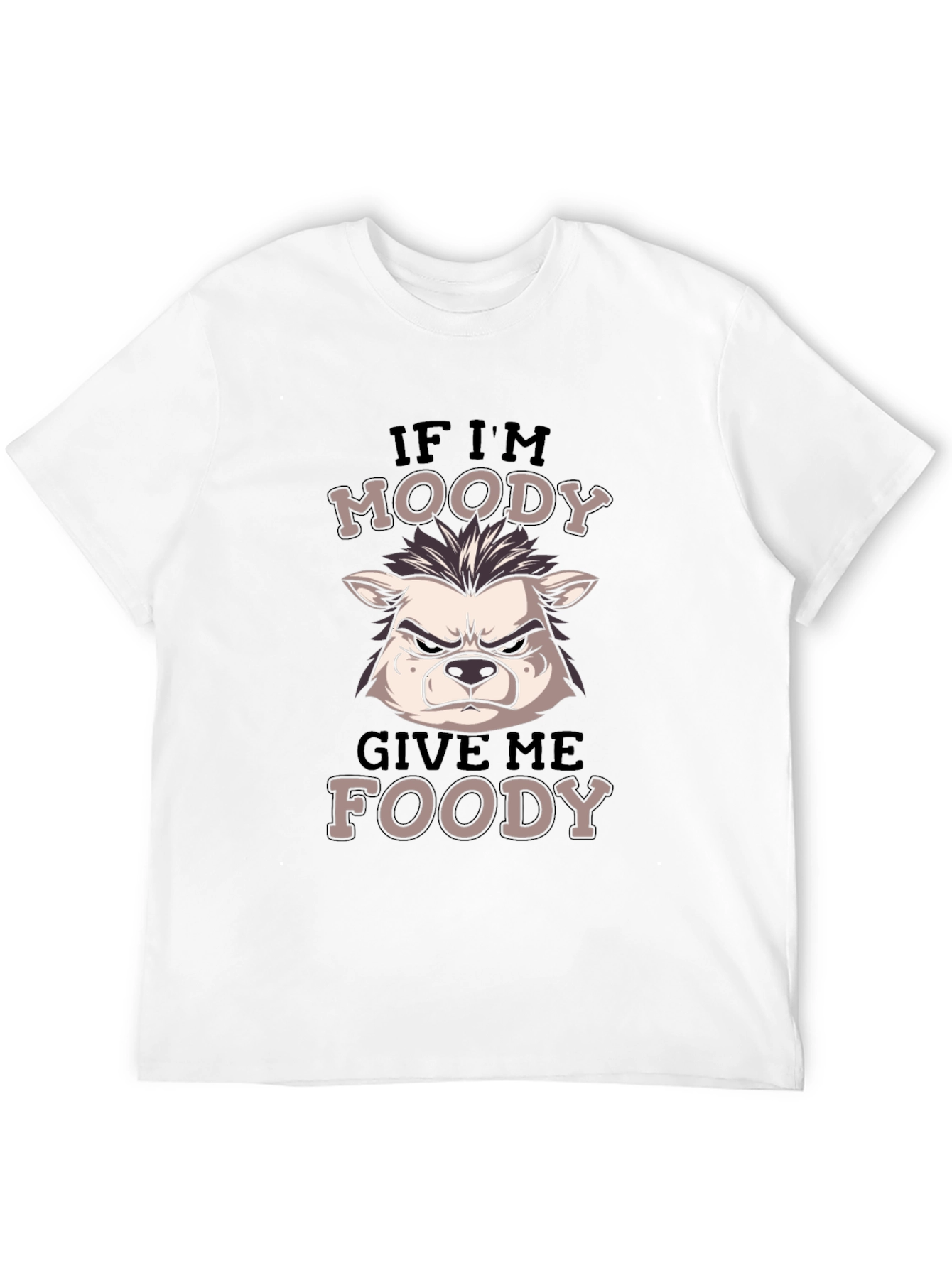 Black Moody Wolf Foody Graphic T-Shirt - Casual Style view 12