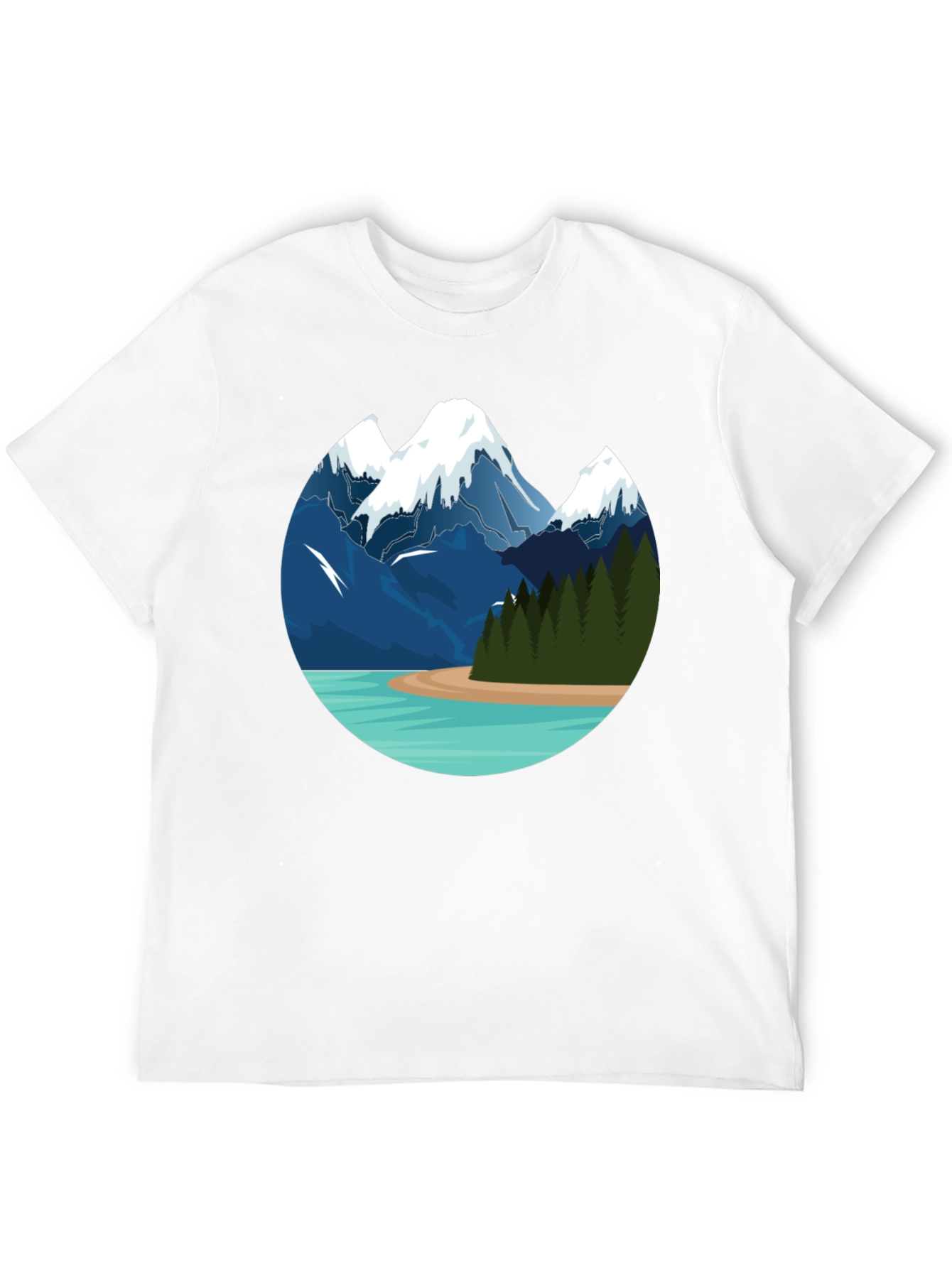 Black Mountain Lake Graphic Tee - Black Cotton T-Shirt view 12