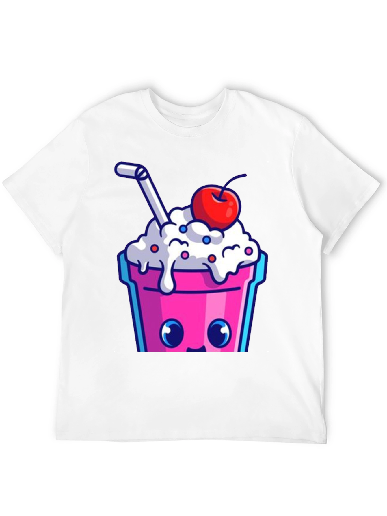 Black Cute Kawaii Milkshake Graphic Tee - Fun Style view 12