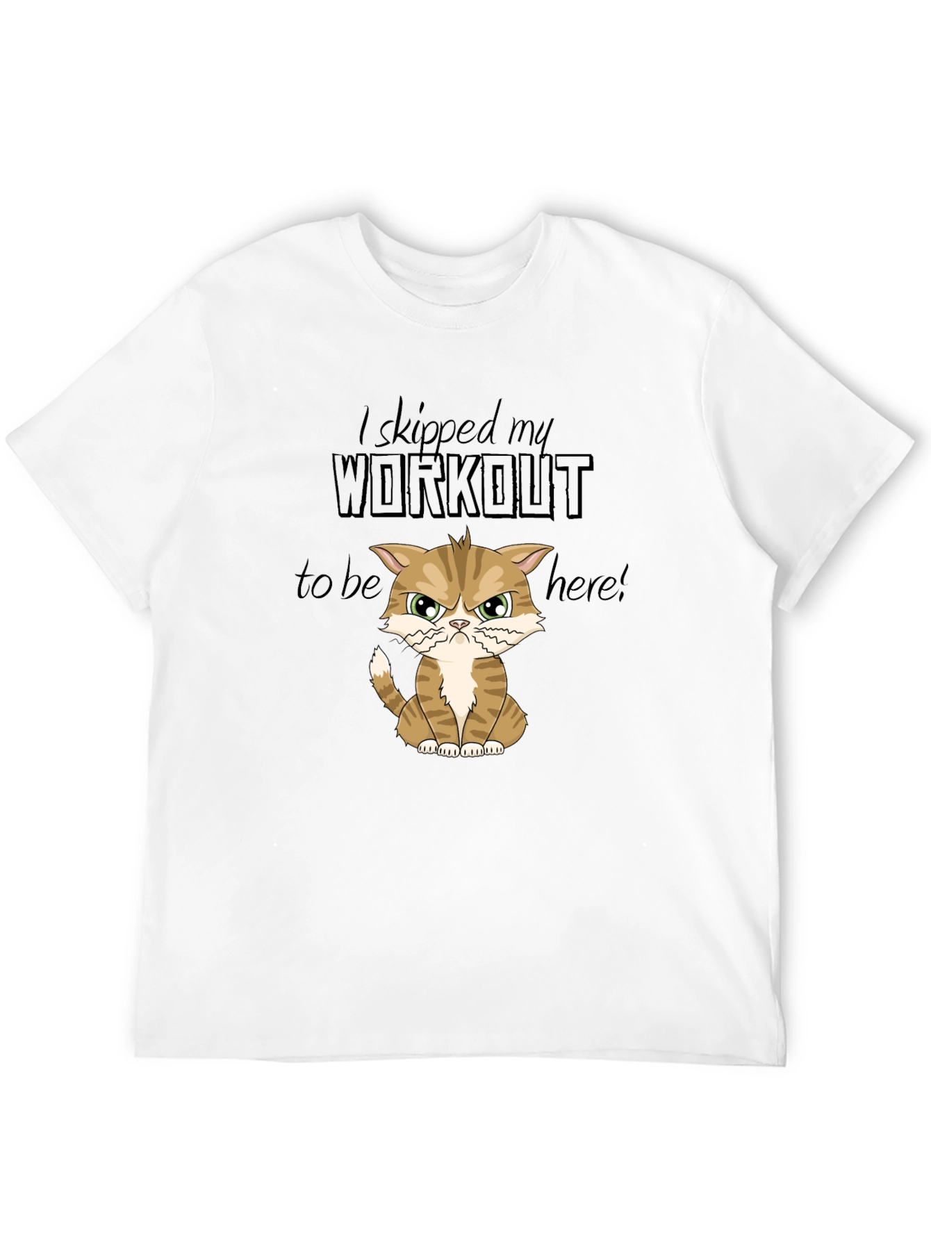 Black Skipped Workout Cat Graphic T-Shirt view 12