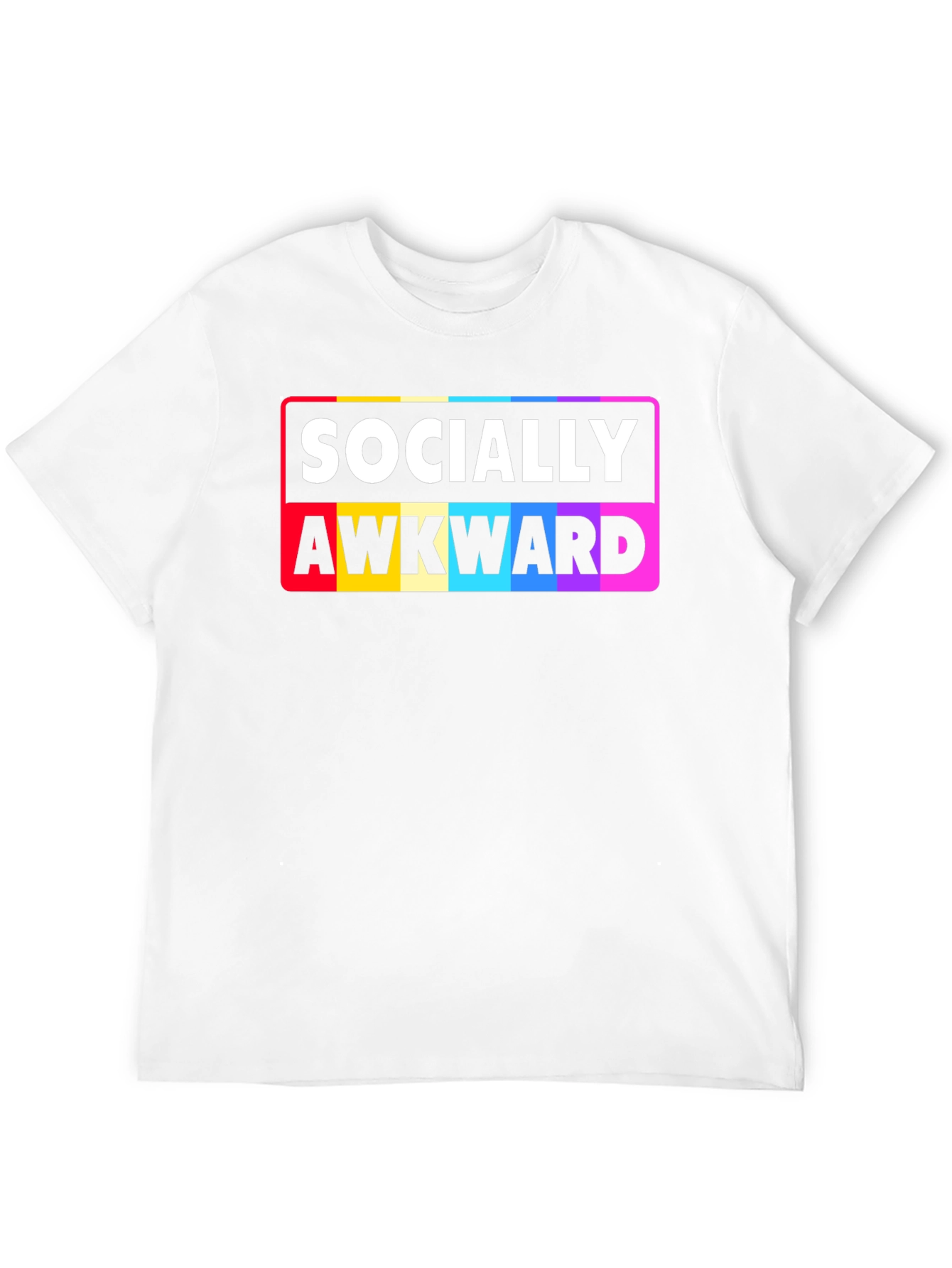 Black Socially Awkward Rainbow Pride T-Shirt view 12