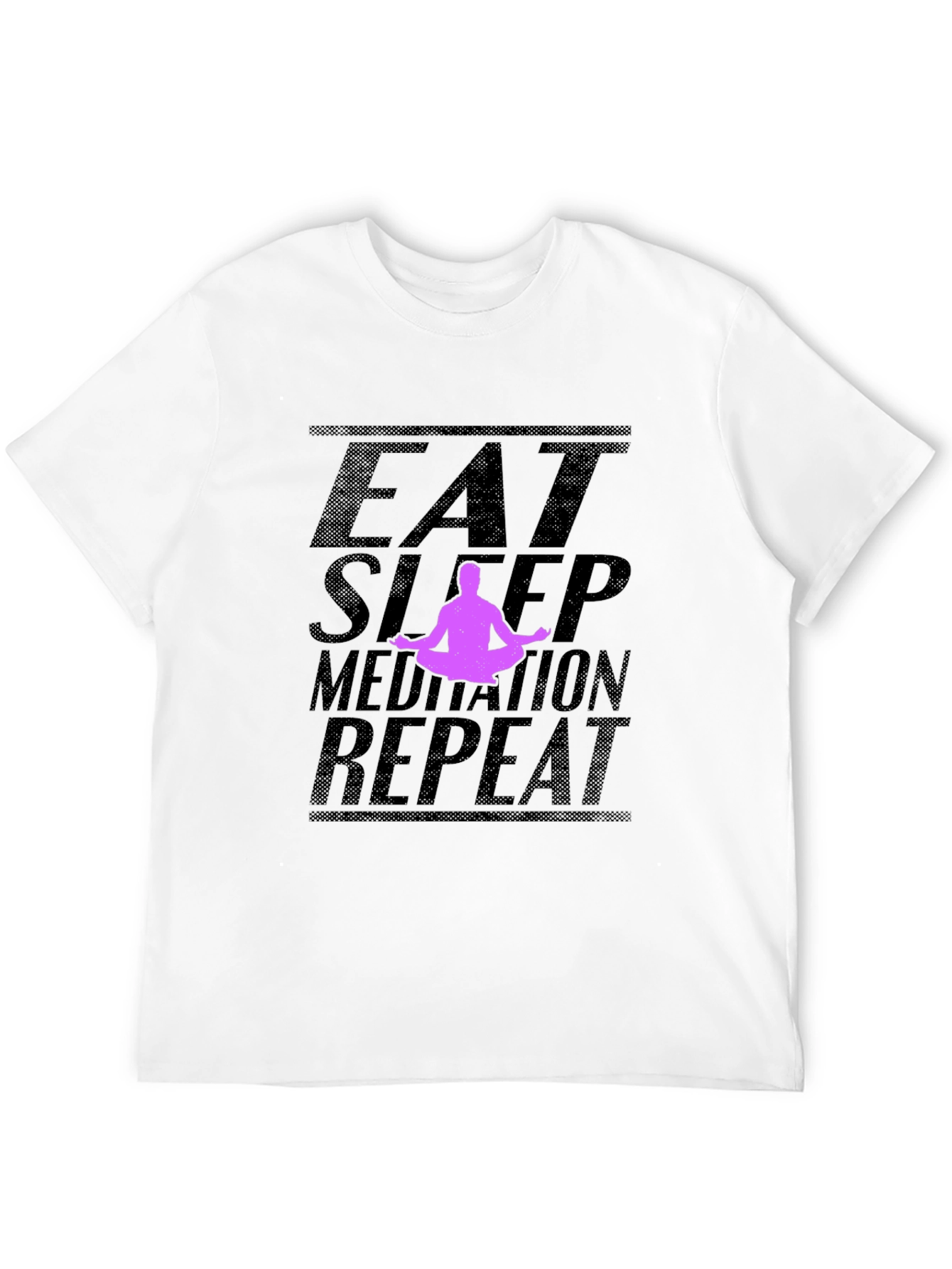 Black Eat Sleep Meditation Repeat Black T-Shirt view 12