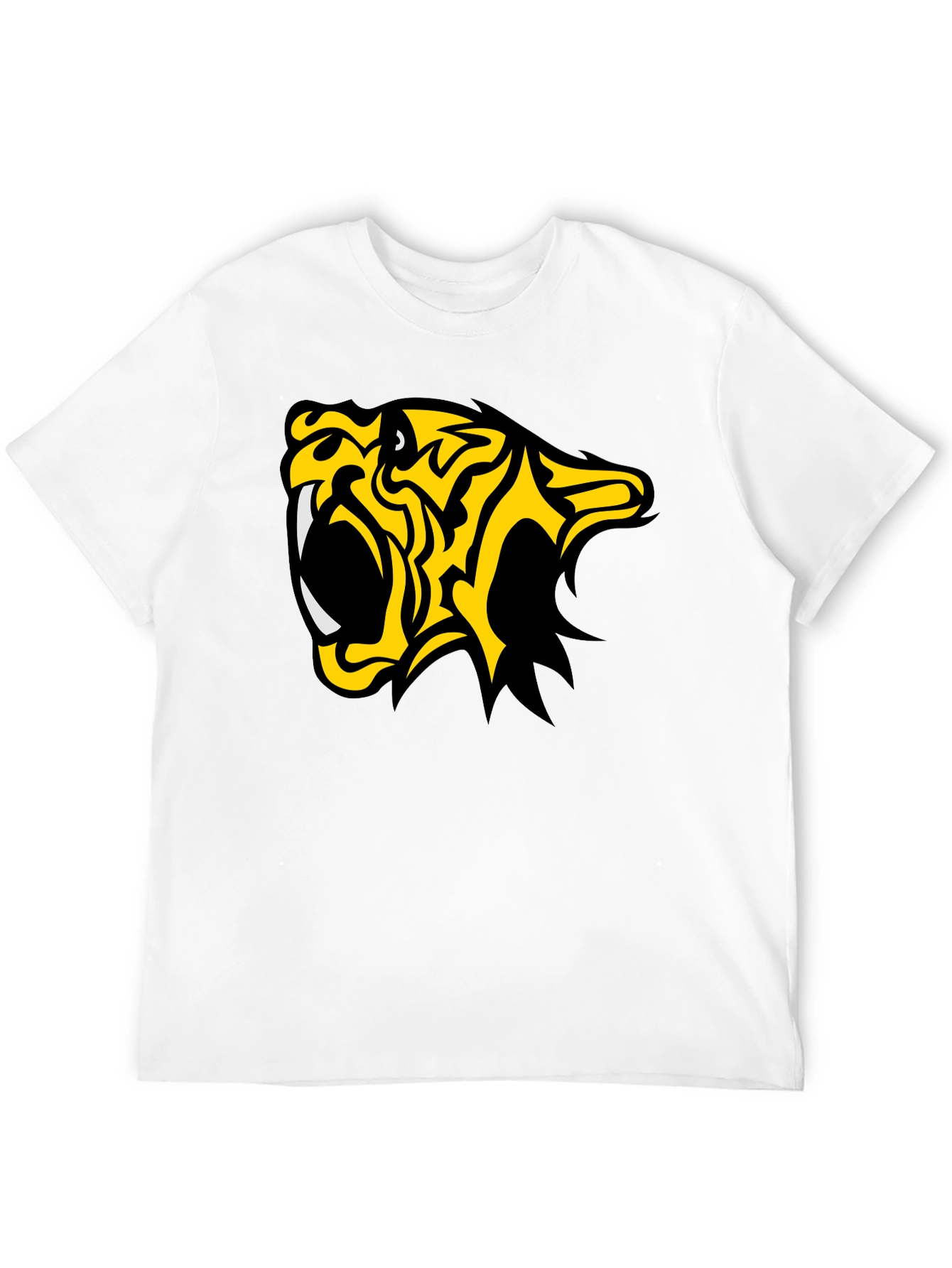 Black  Fierce Tiger Graphic Tee - Bold Black Cotton T-Shirt view 12