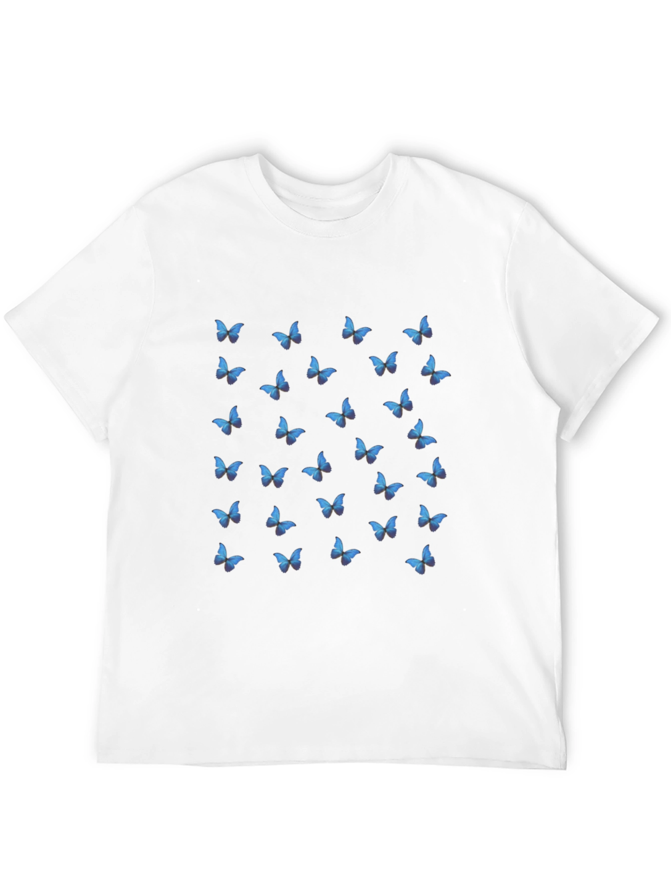 Black Butterfly Print Black T-Shirt for Men view 12