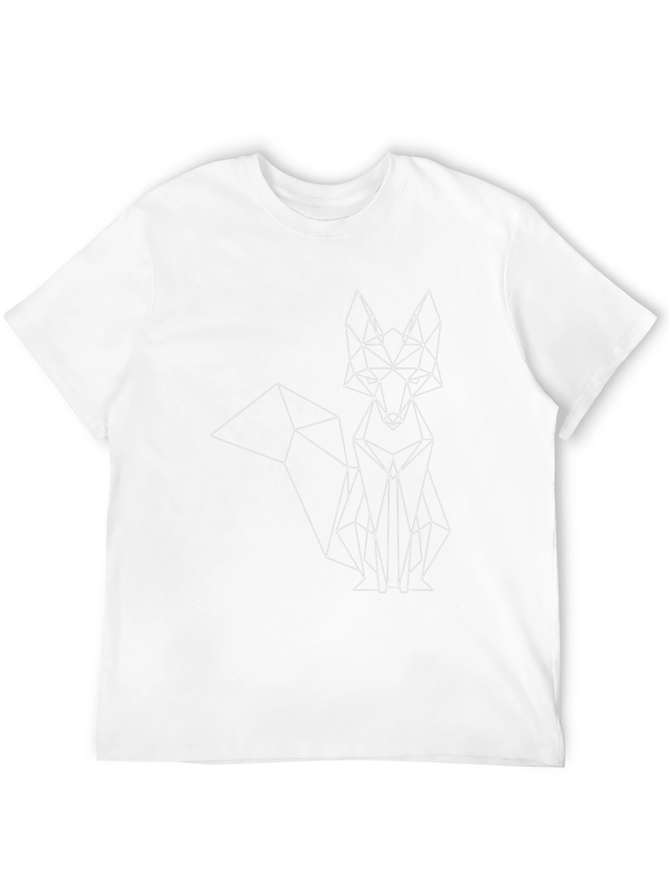 Black Geometric Fox Graphic Print Tee - Modern Style view 12