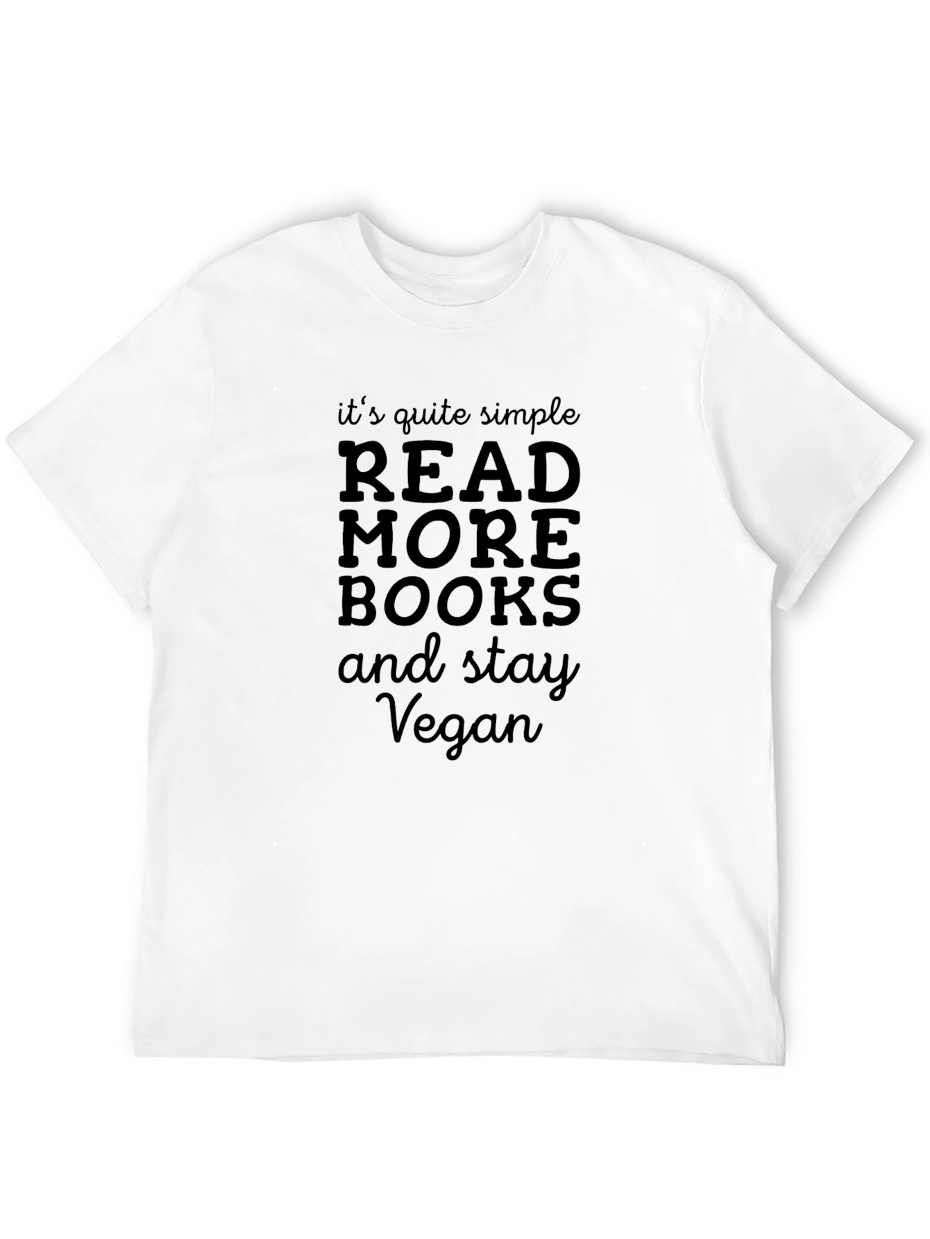 Black Read More Books and Stay Vegan Black T-Shirt view 12