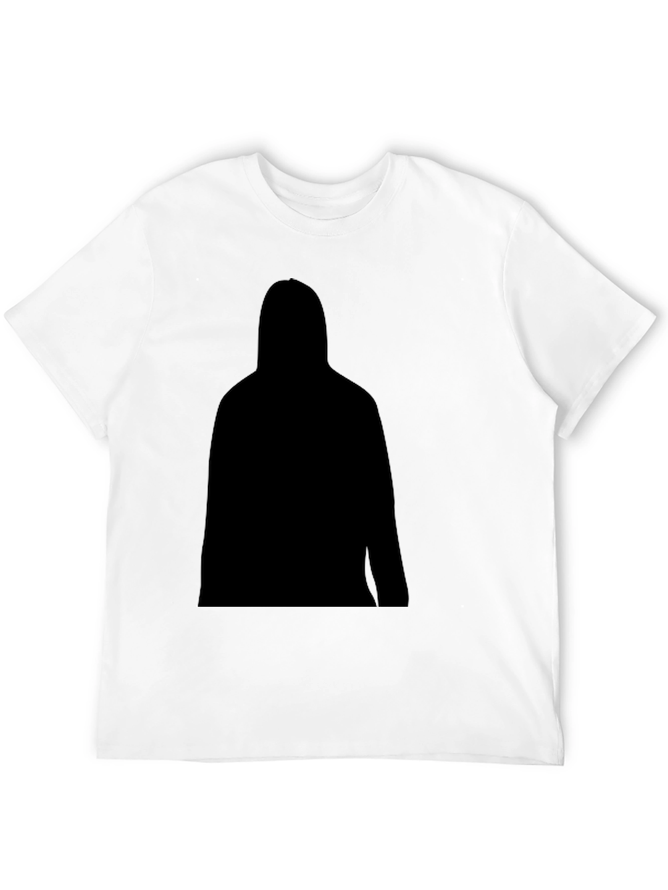 Black Men's Black T-Shirt with Silhouette Graphic view 12