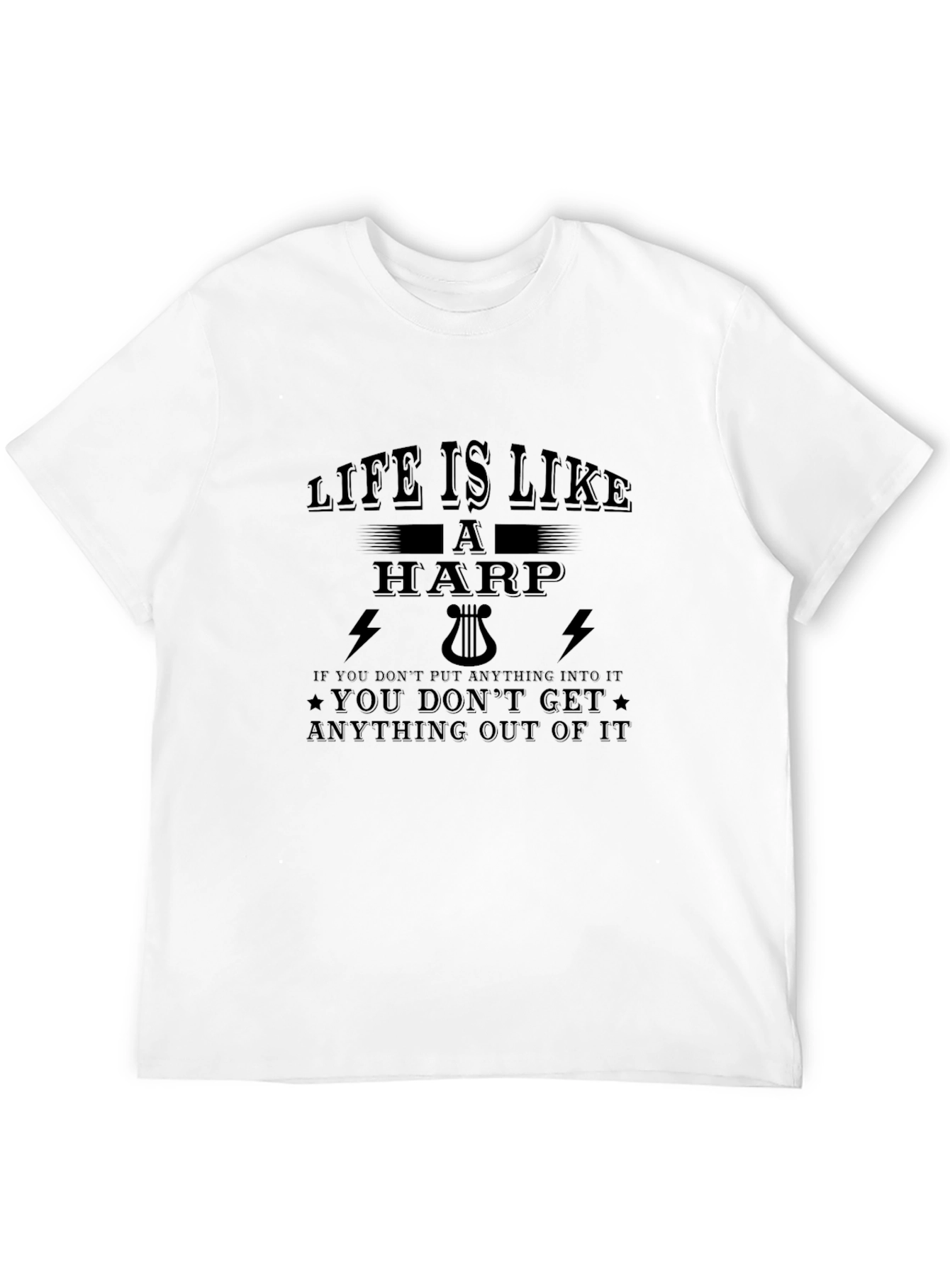 Black Life is Like a Harp T-Shirt - Musical Inspiration view 12