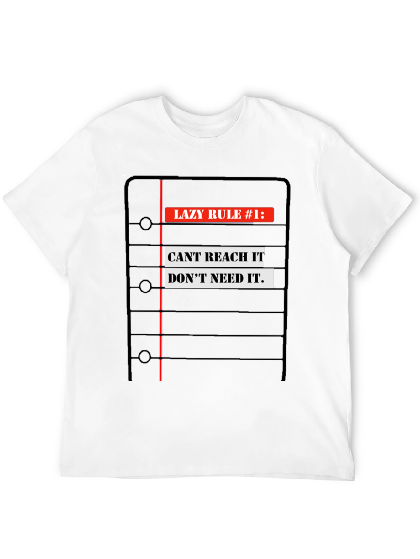 Black Lazy Rule #1 Men's Black Graphic Tee view 12