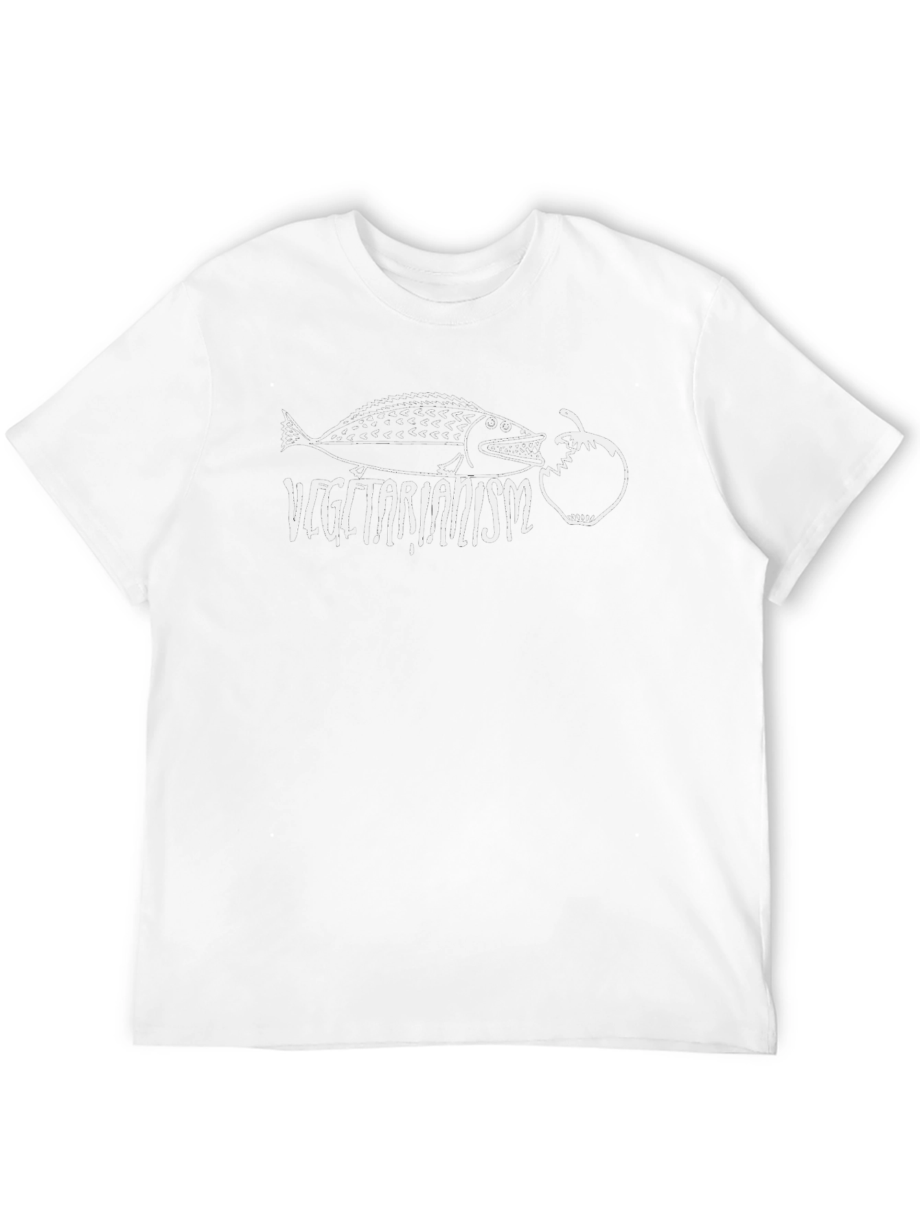 Vegetarianism Graphic T-Shirt - Fish Eating Tomato - 12