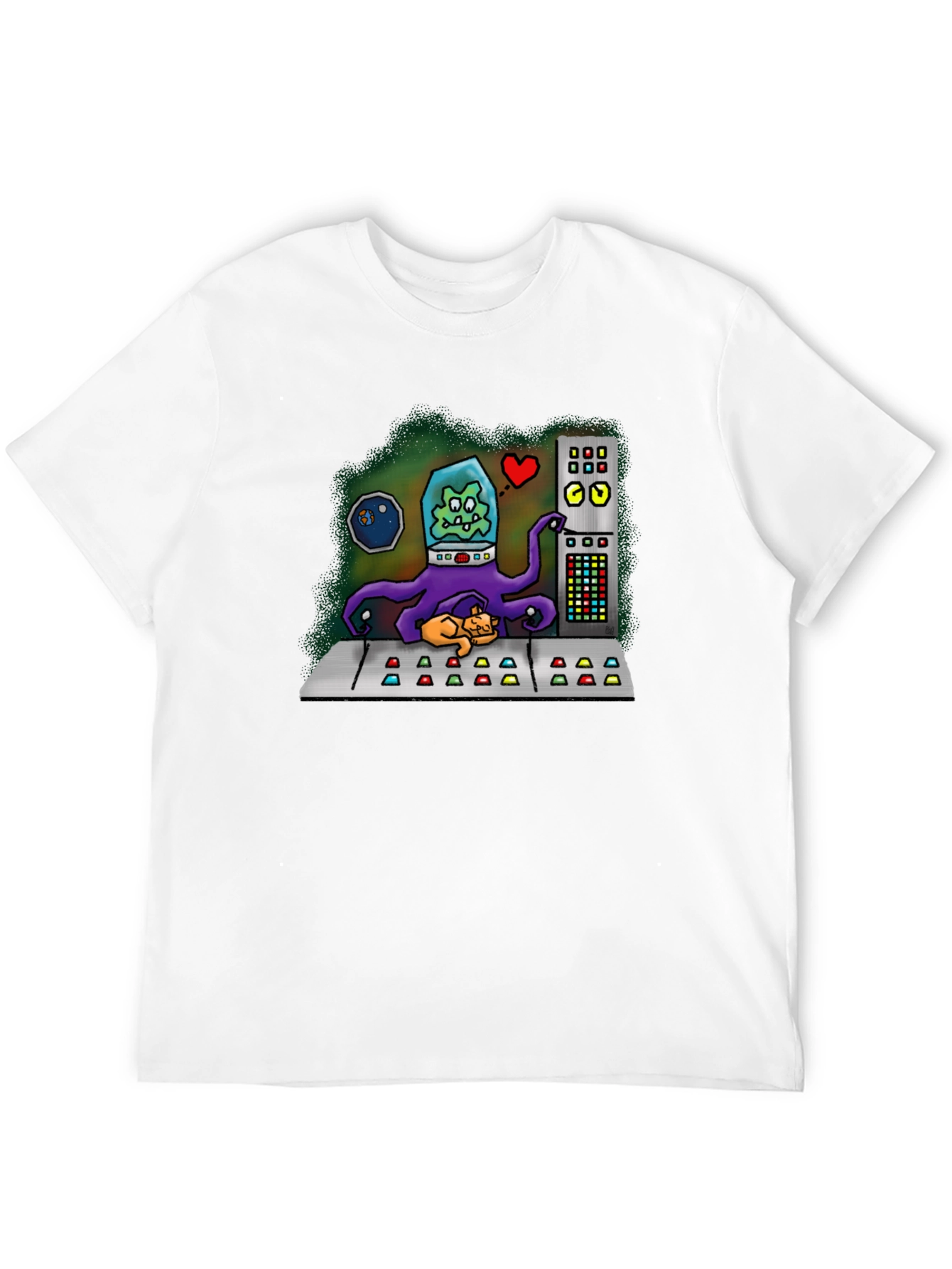 Black Alien Cat Lover Graphic Tee view 12