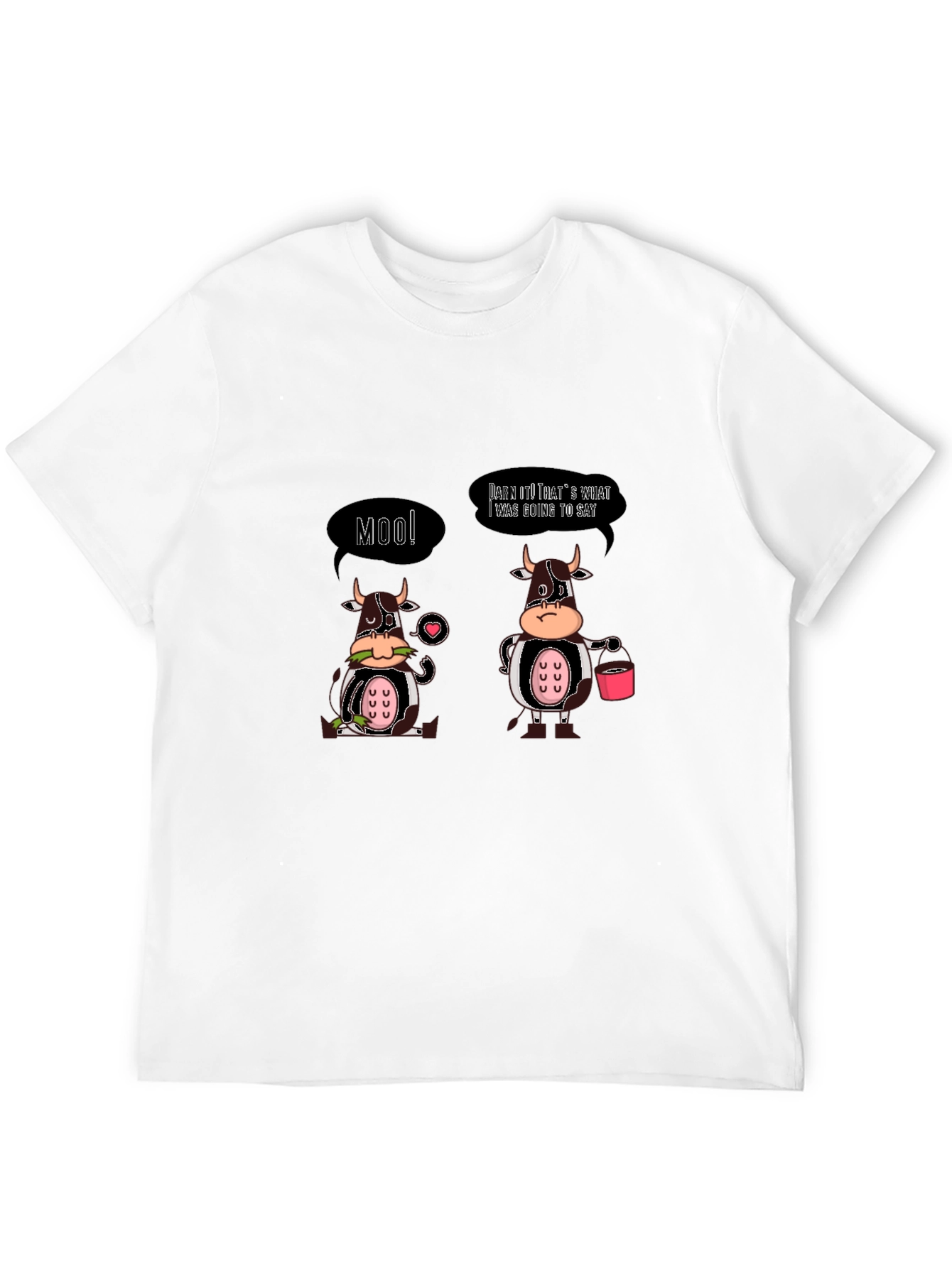 Black Funny Cow Graphic T-Shirt - "Moo!" and More view 12