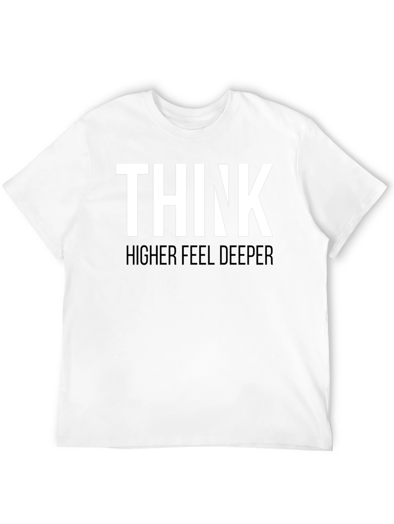 Black Think Higher Feel Deeper Graphic Tee view 12