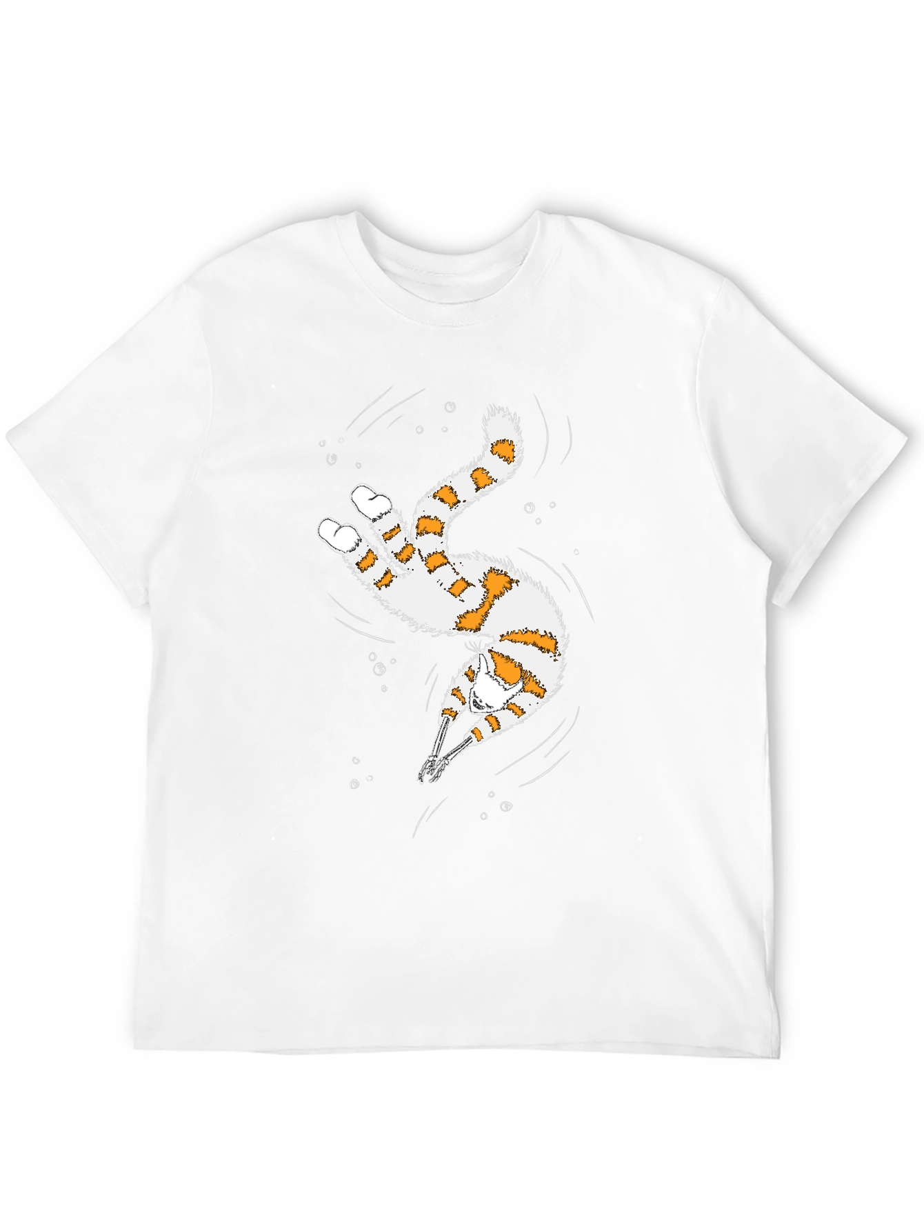 Black Whimsical Diving Cat Graphic Tee - Black view 12