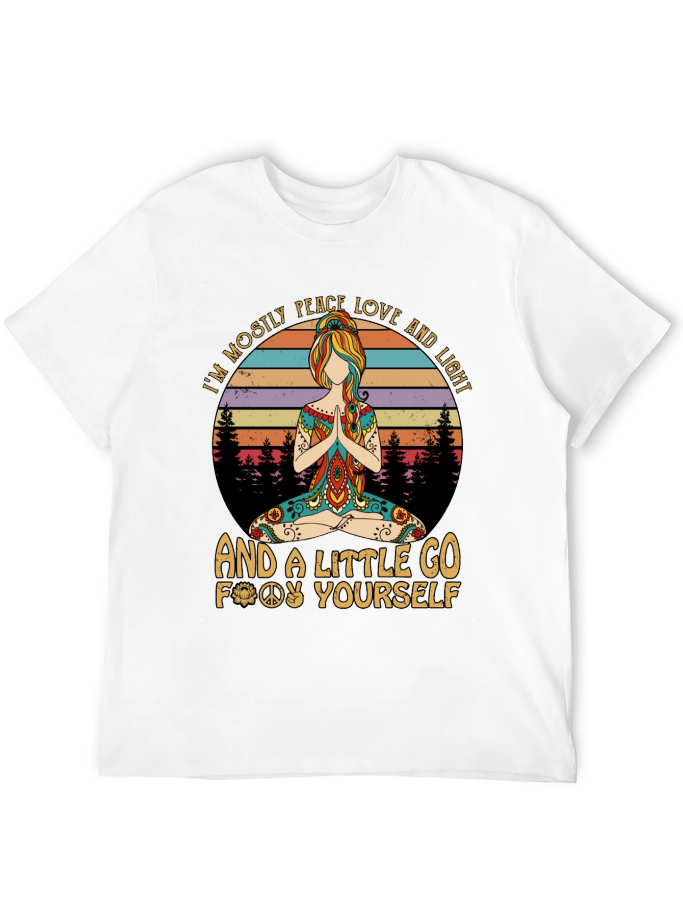 Black Peace Love Light Go Yourself T-Shirt view 12