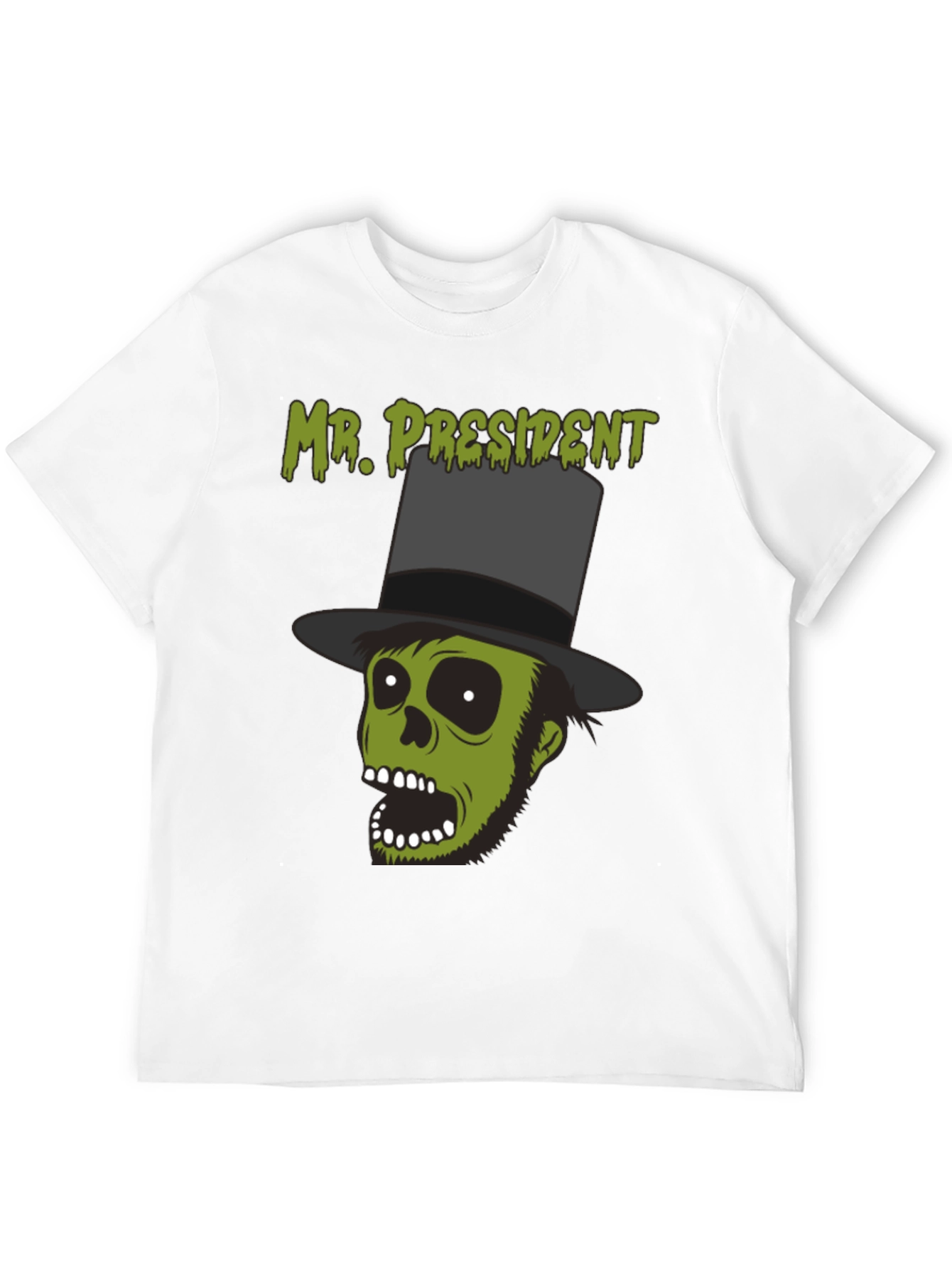 Black Mr. President Zombie Graphic T-Shirt - Halloween Style view 12