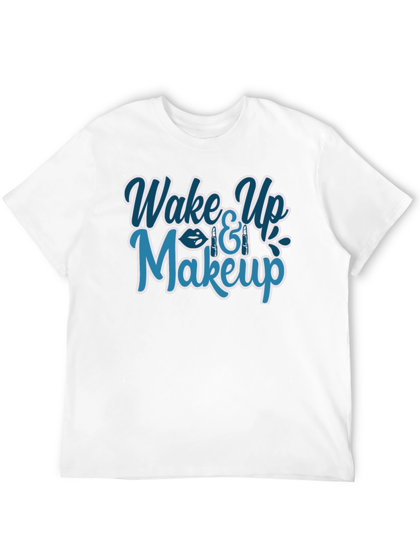 Black Wake Up & Makeup Graphic T-Shirt - Trendy Style view 12