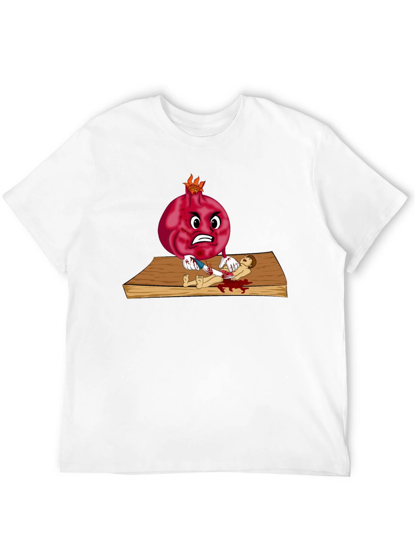 Black Pomegranate Cartoon T-Shirt view 12