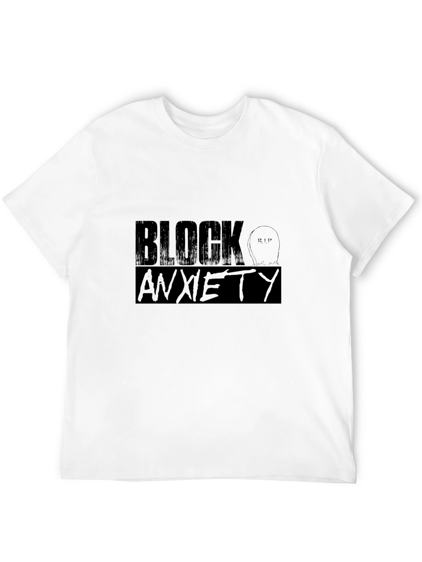 Black Block Anxiety Black Graphic Tee - RIP Anxiety view 12