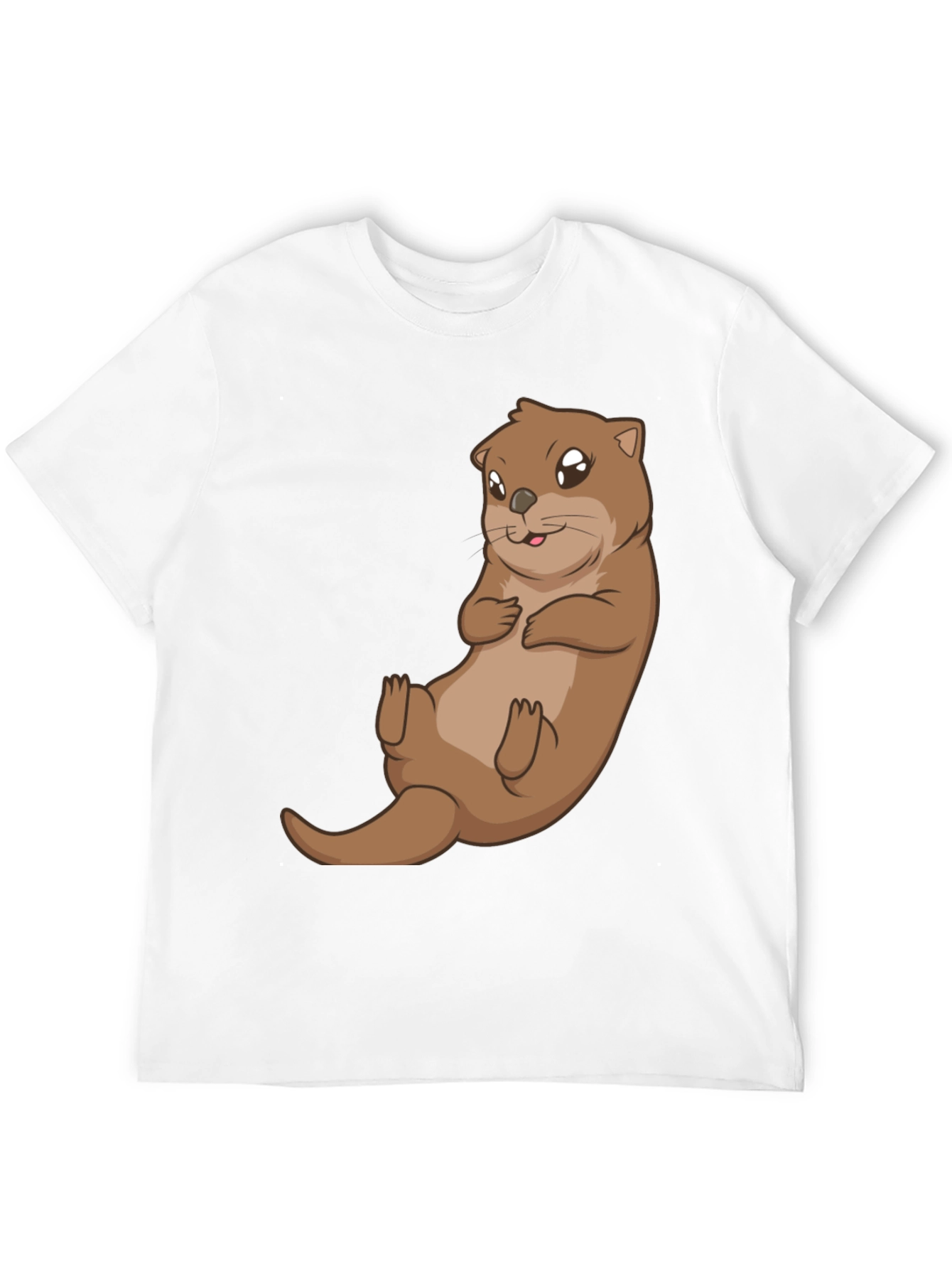 Cute Otter Graphic Tee - Black Cotton T-Shirt - 12