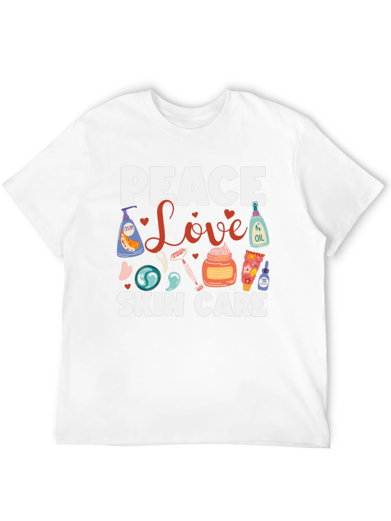 Black Peace Love Skin Care T-Shirt view 12