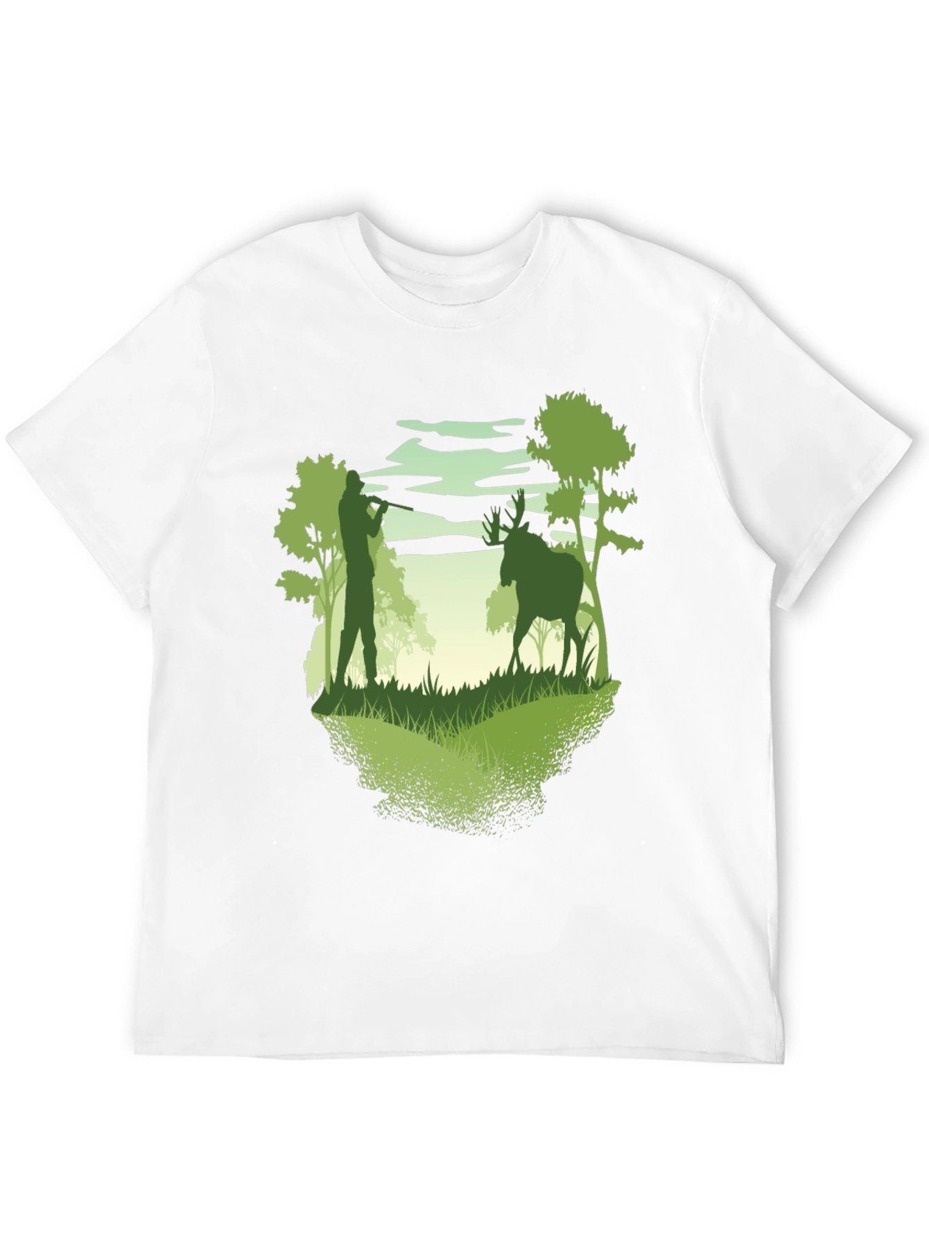 Black Hunter & Deer Graphic Tee - Nature Lover's T-Shirt view 12