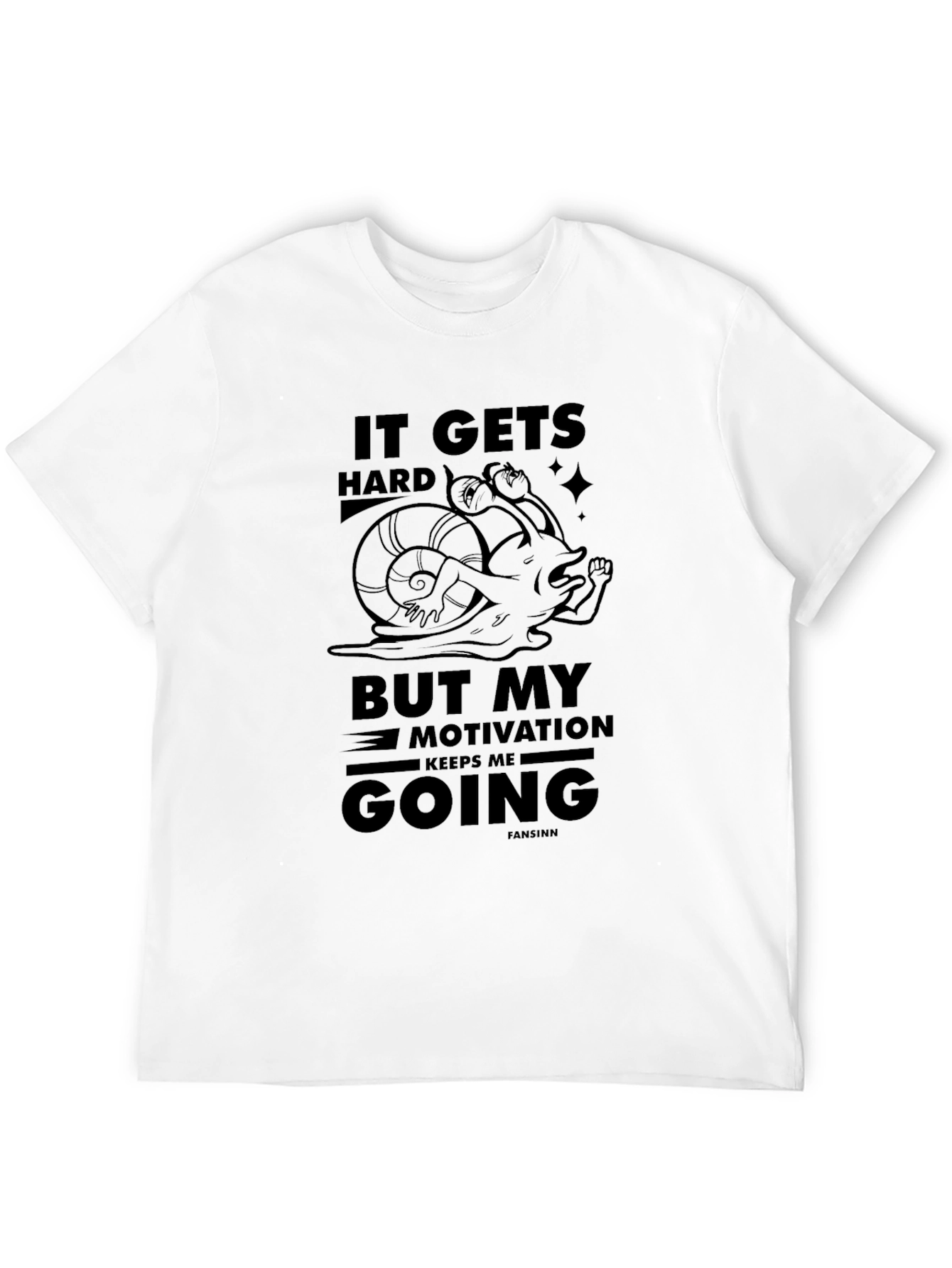 Black Motivational Snail T-Shirt - It Gets Hard, Going view 12