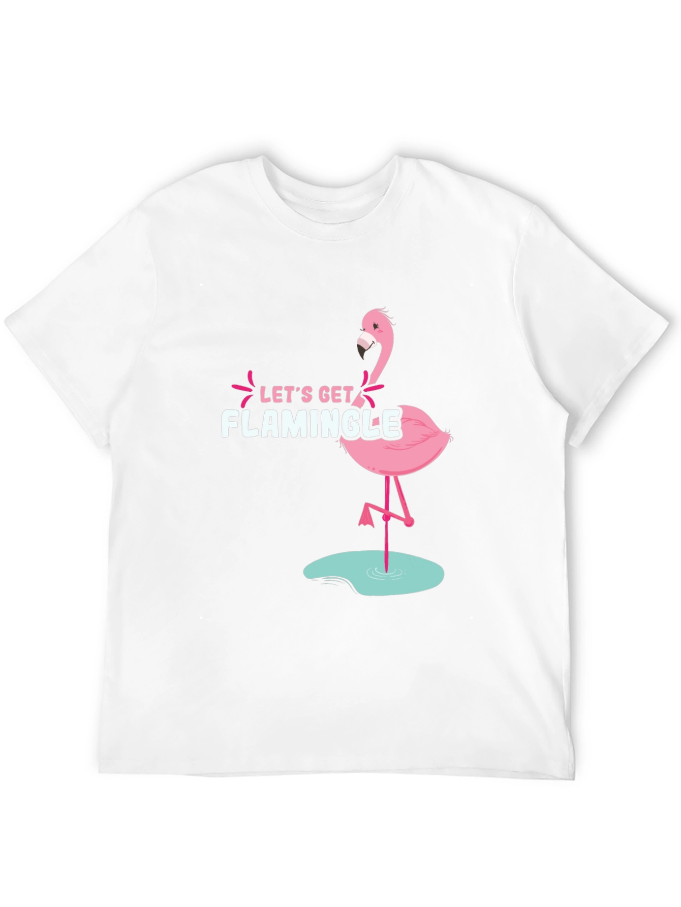 Black Let's Get Flamingle Black Graphic Tee view 12