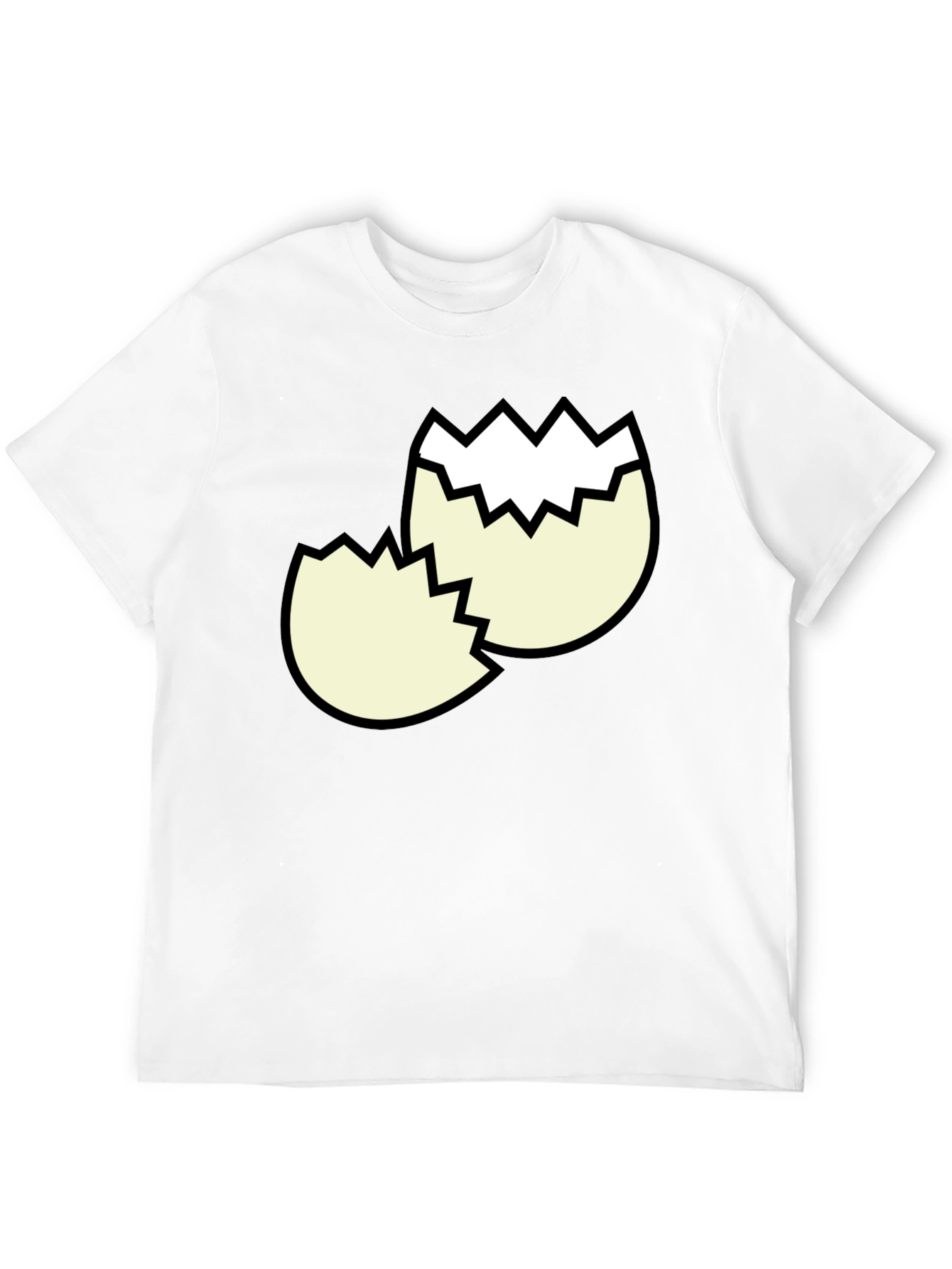 Black Cracked Egg Graphic Tee - Funny Broken Eggshell Design view 12
