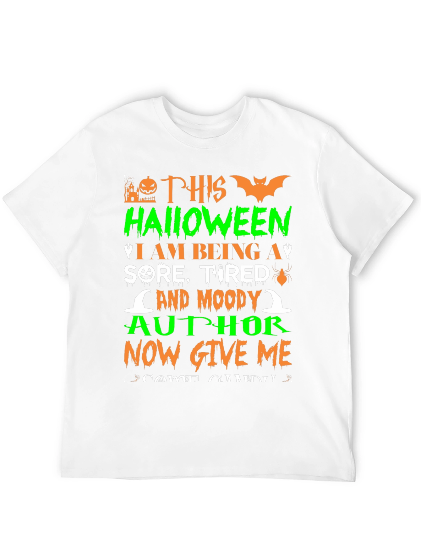 Black Funny Halloween Author T-Shirt view 12