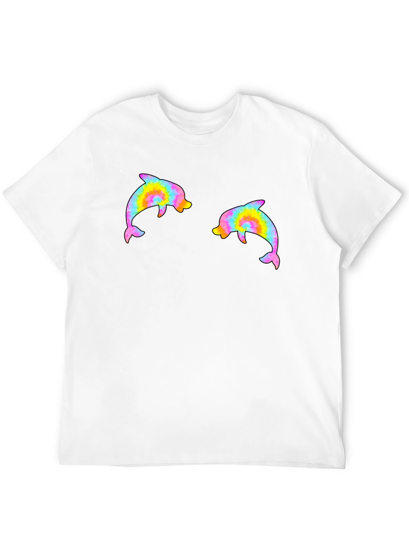 Black Tie Dye Dolphin Graphic Tee - Casual Cool Comfort view 12