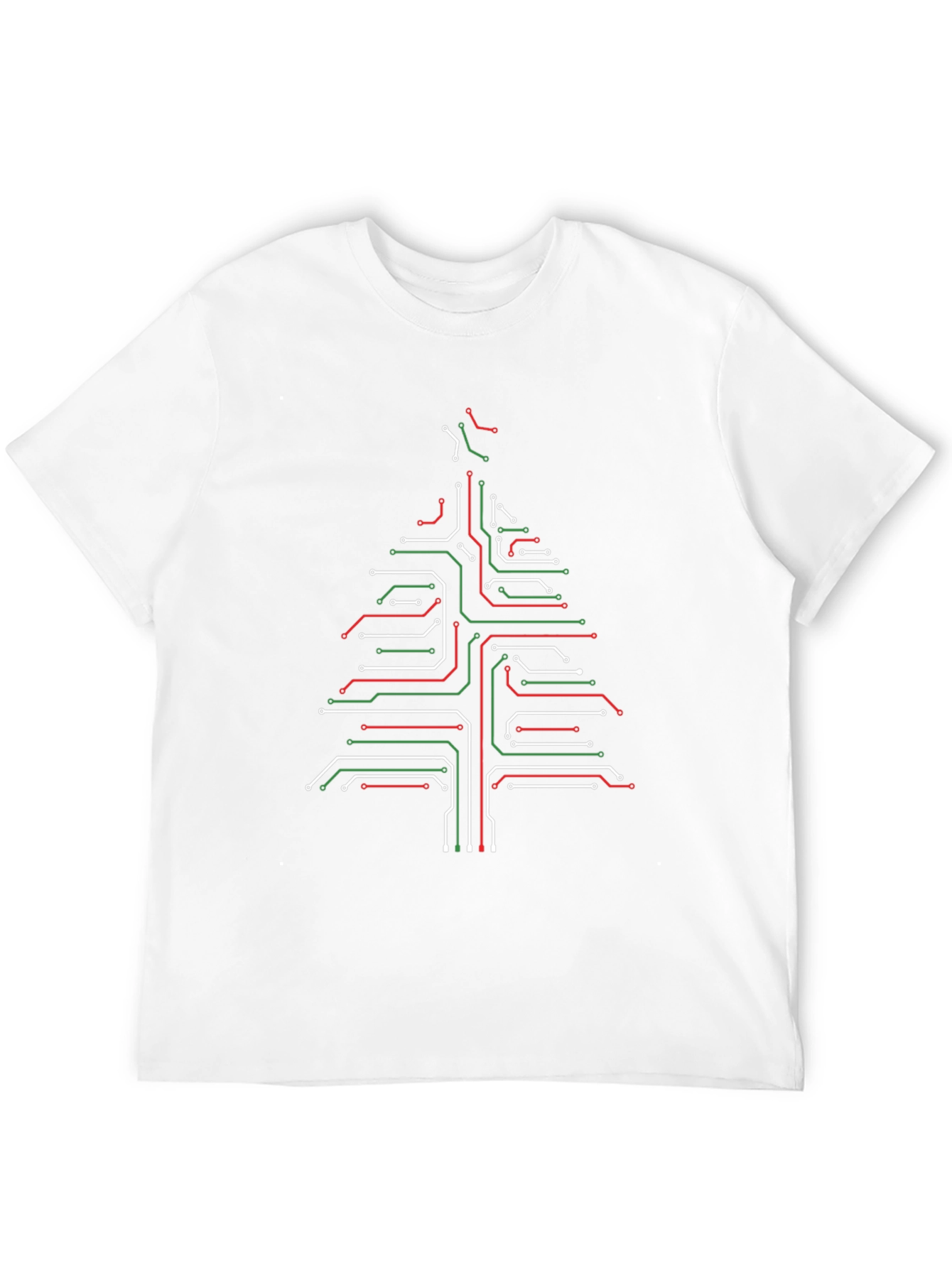 Black Circuit Board Christmas Tree Graphic Tee view 12