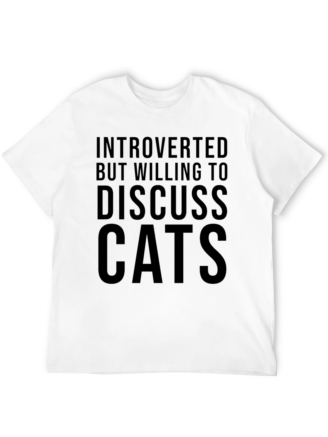 Black Introverted Cat Lover T-Shirt - Soft Cotton Tee view 12