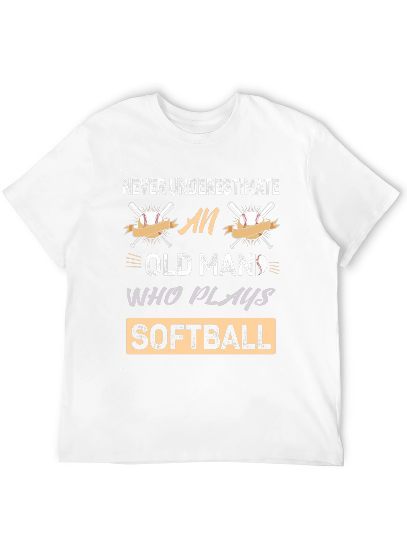 Black Never Underestimate An Old Man Who Plays Softball T-Shirt view 12