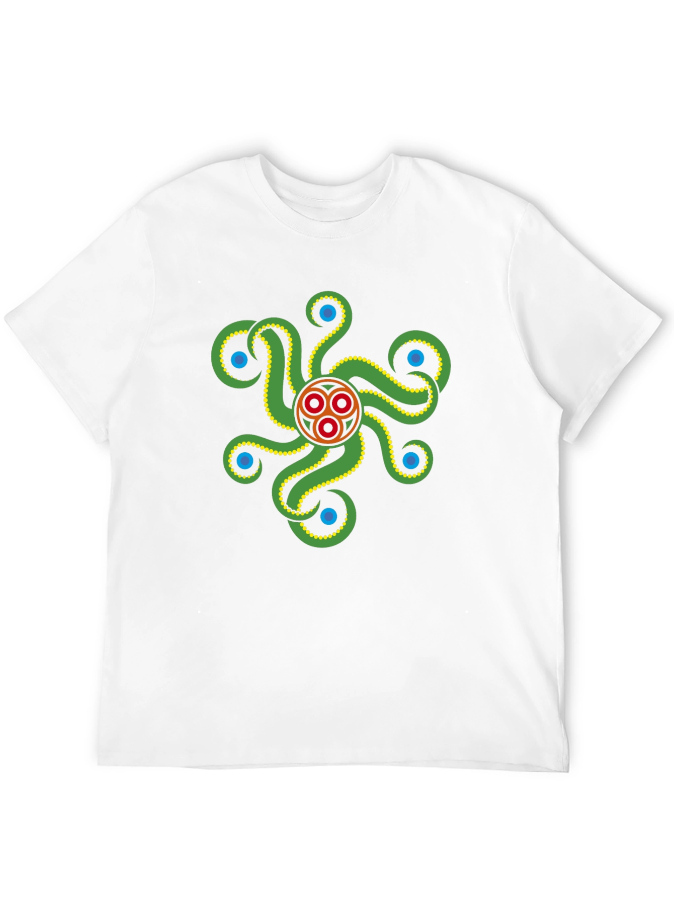 Black Black Tee with Green Octopus Graphic view 12