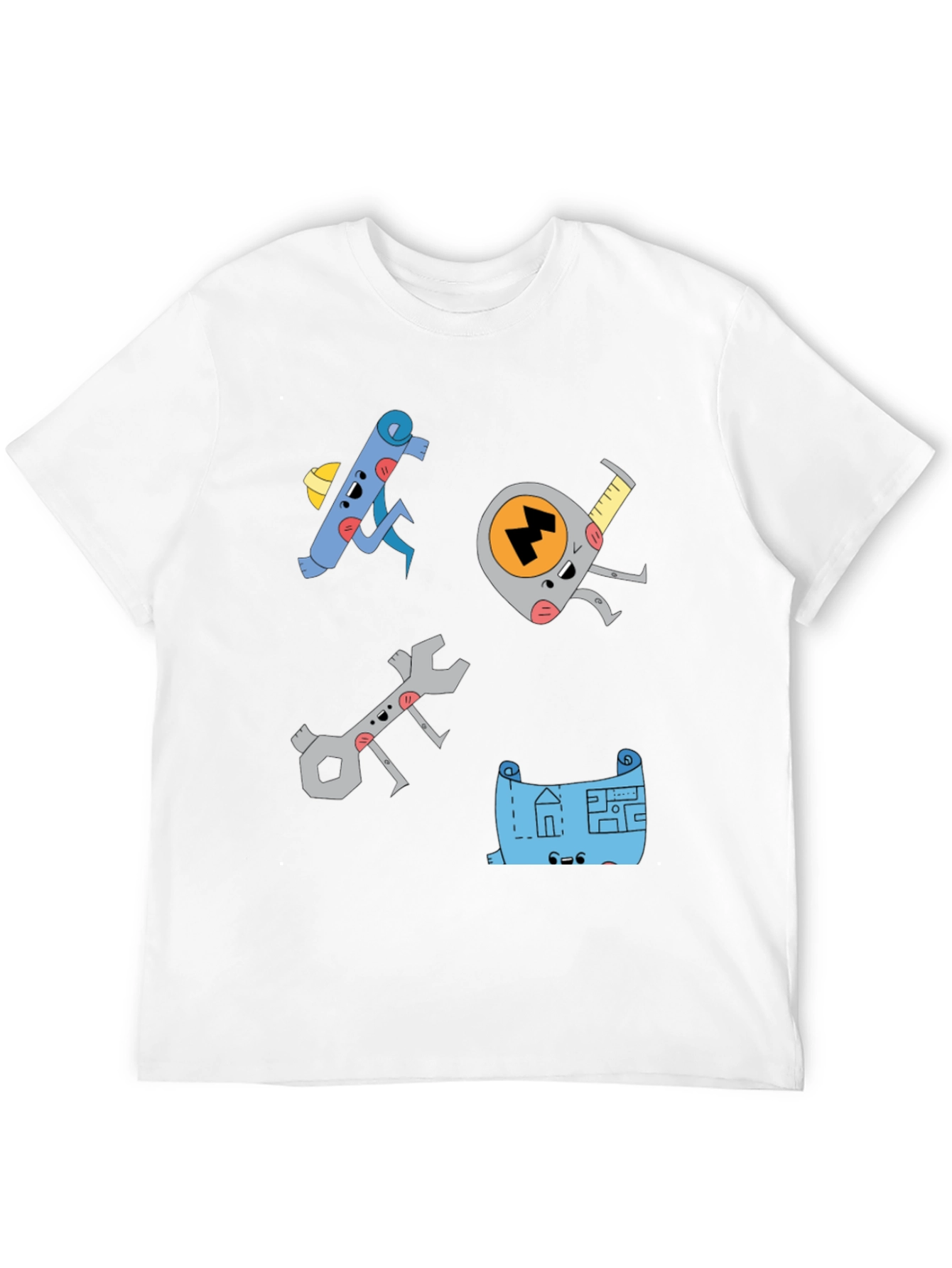 Black Cartoon Tool Graphic Black T-Shirt view 12