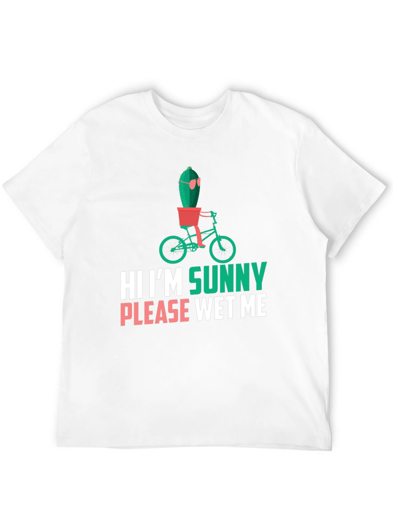 Black Funny Cactus T-Shirt - "Hi I'm Sunny, Please Wet Me" view 12